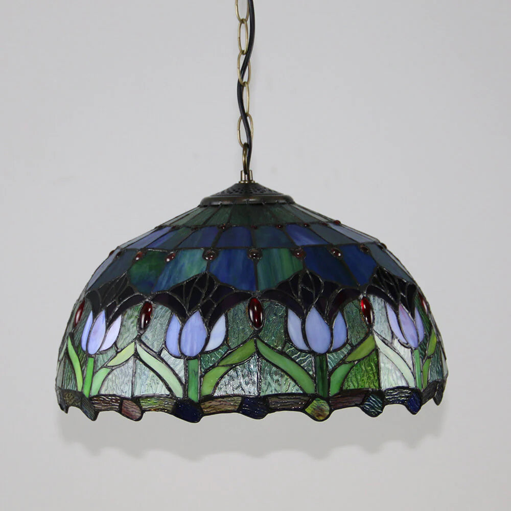 Tiffany Rétro Rond Colorée Suspension Verre Chambre À Coucher/Bar - Neutralighting