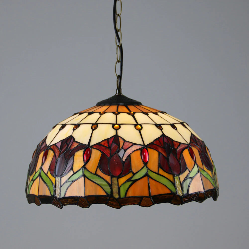 Tiffany Rétro Rond Colorée Suspension Verre Chambre À Coucher/Bar - Neutralighting