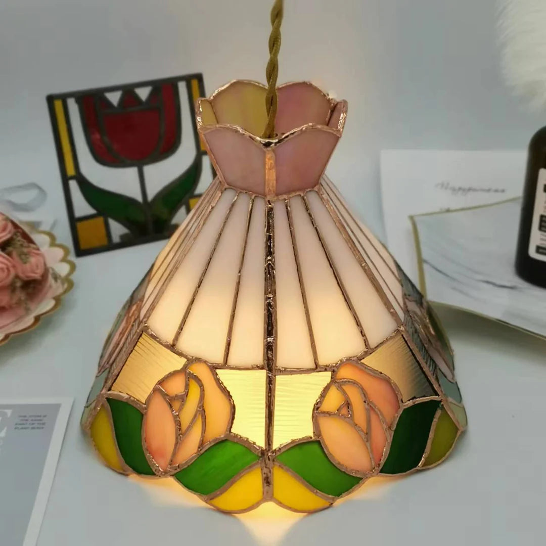Tiffany Design LED Fleur De Cône Suspension Blanc Bar/Chambre À Coucher - Neutralighting