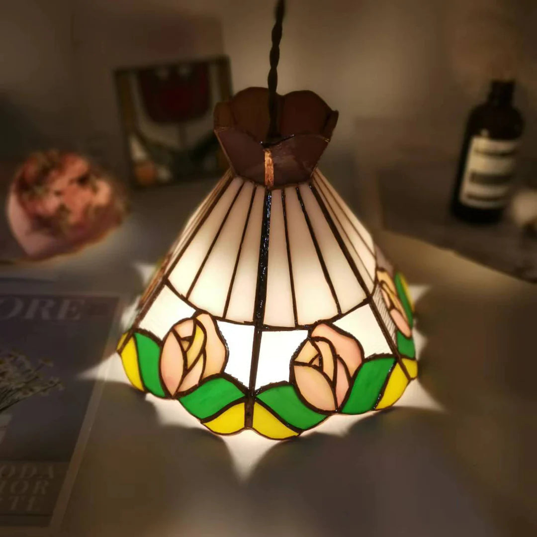 Tiffany Design LED Fleur De Cône Suspension Blanc Bar/Chambre À Coucher - Neutralighting