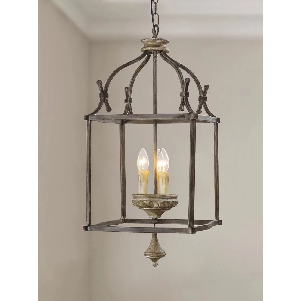 Alirora Traditional Birdcage Hand-carved wooden Chandelier - Lamp Copper