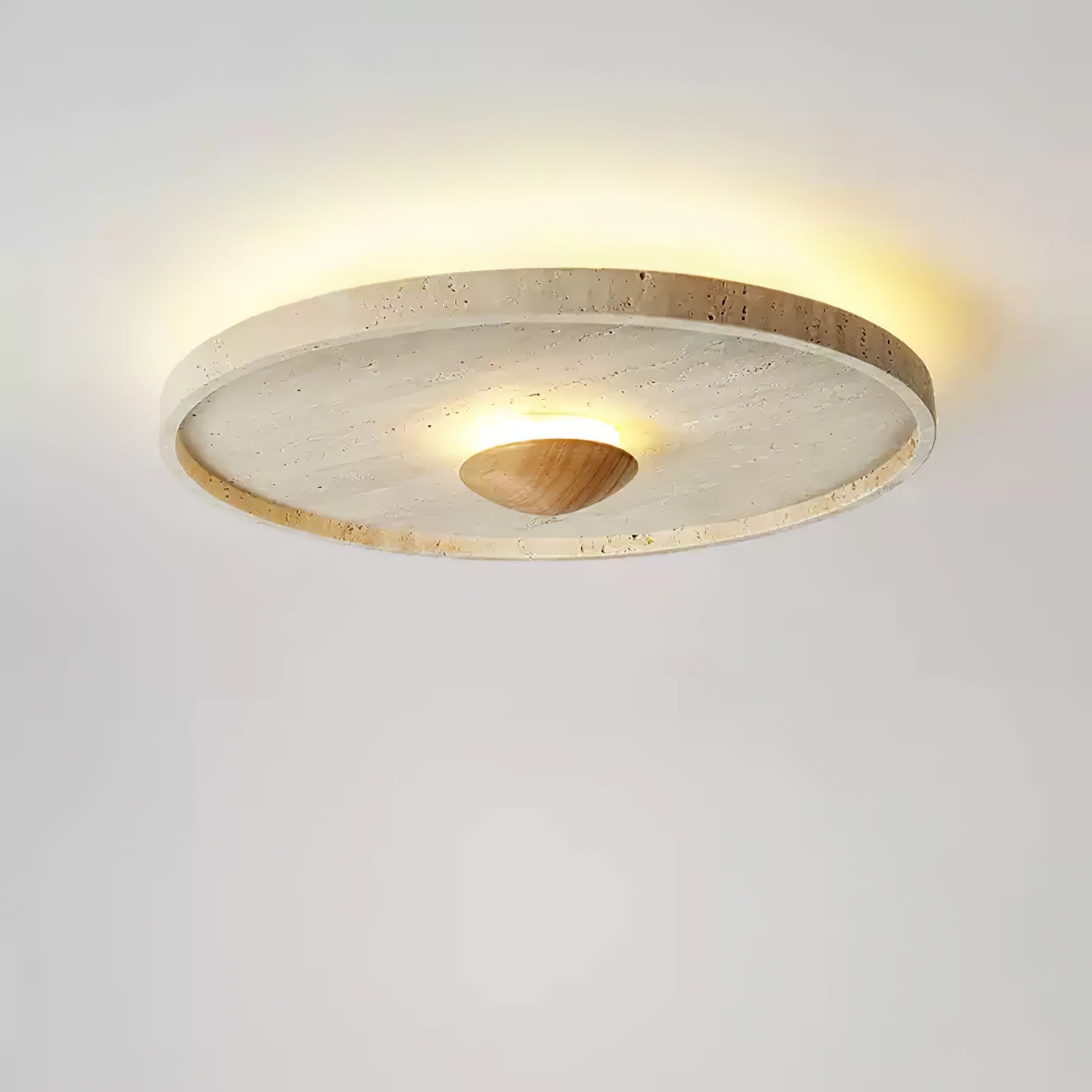 Lumiround Plafonnier Disque Incrusté en Travertin - Neutralighting