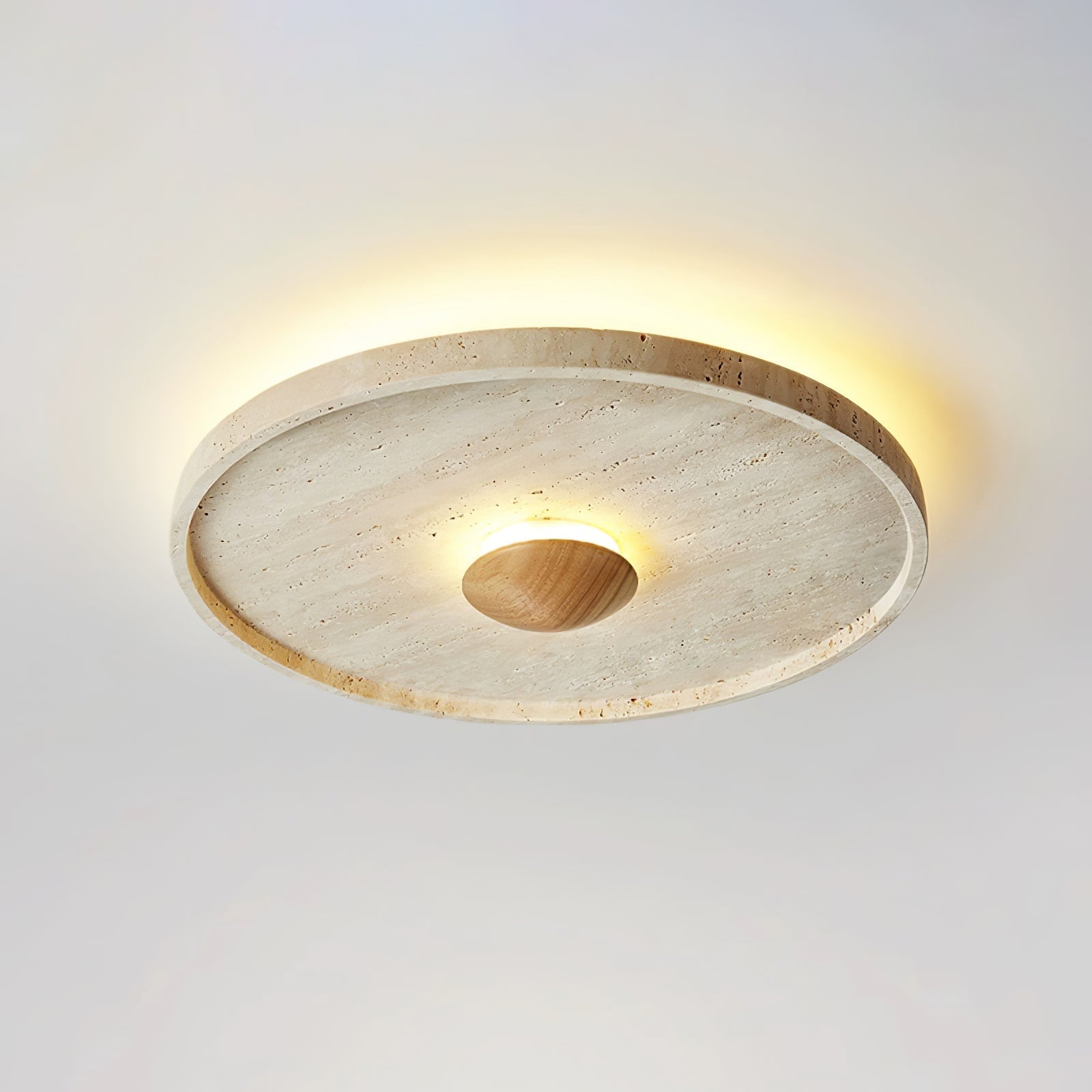 Lumiround Plafonnier Disque Incrusté en Travertin - Neutralighting