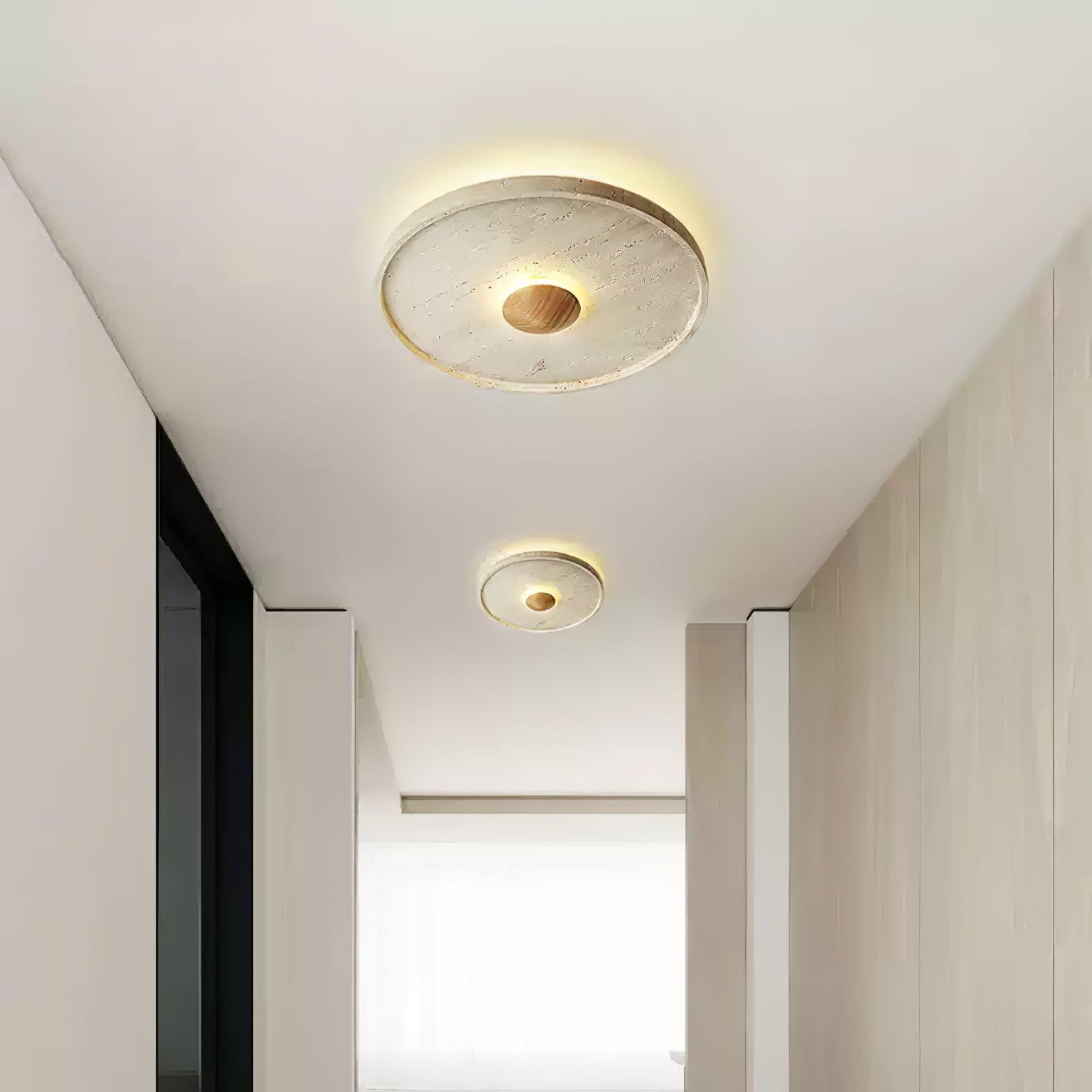 Lumiround Plafonnier Disque Incrusté en Travertin - Neutralighting