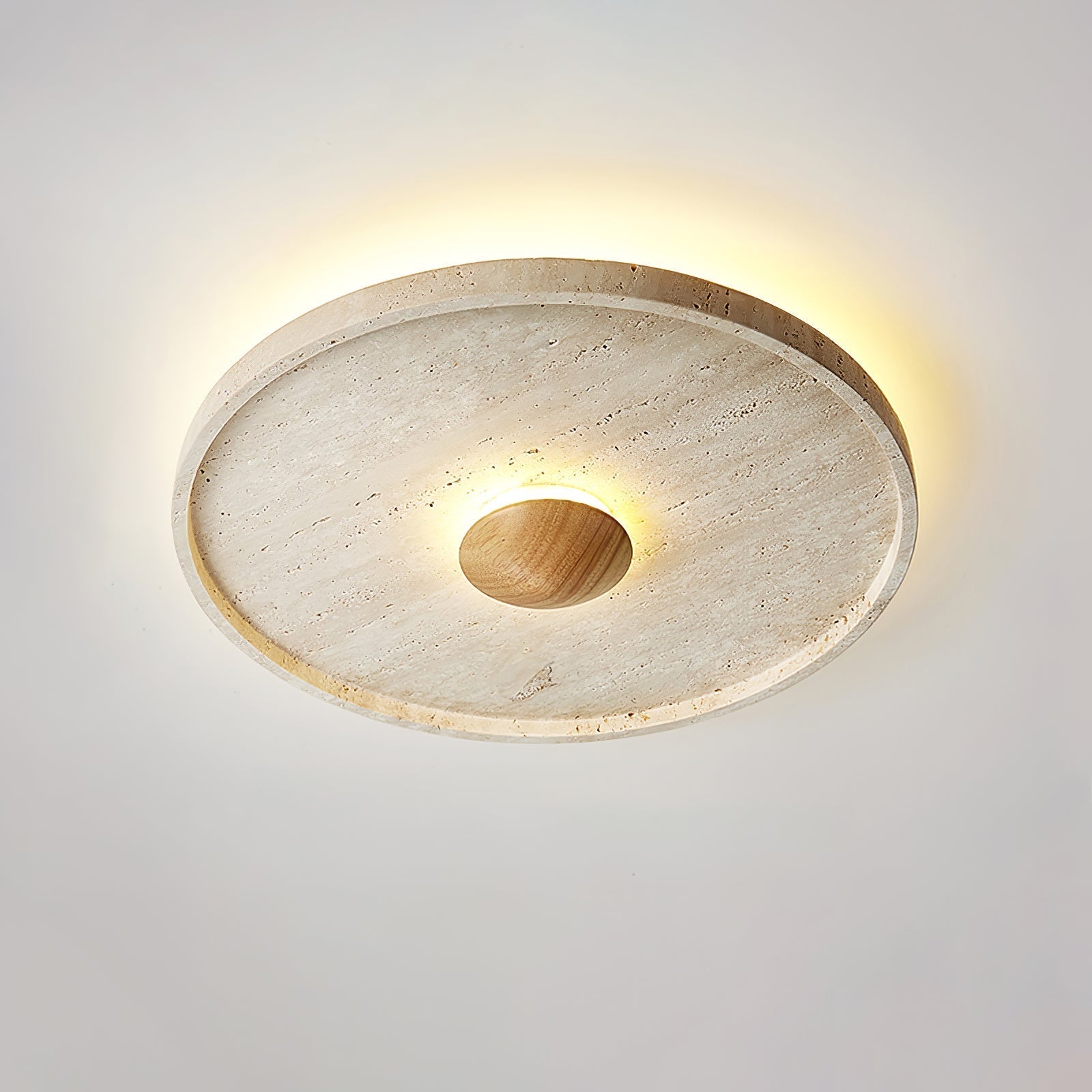 Lumiround Plafonnier Disque Incrusté en Travertin - Neutralighting