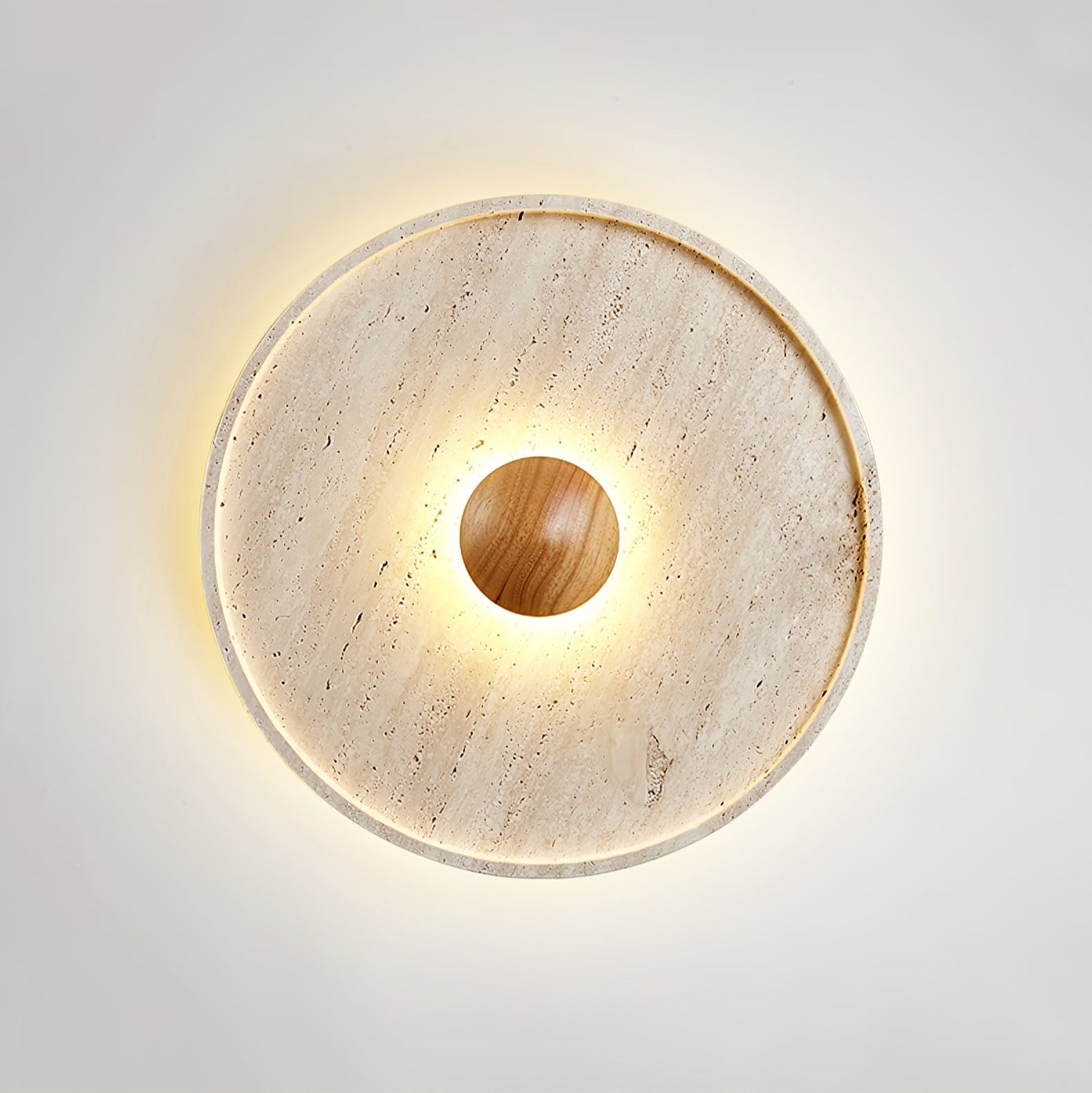 Lumiround Plafonnier Disque Incrusté en Travertin - Neutralighting