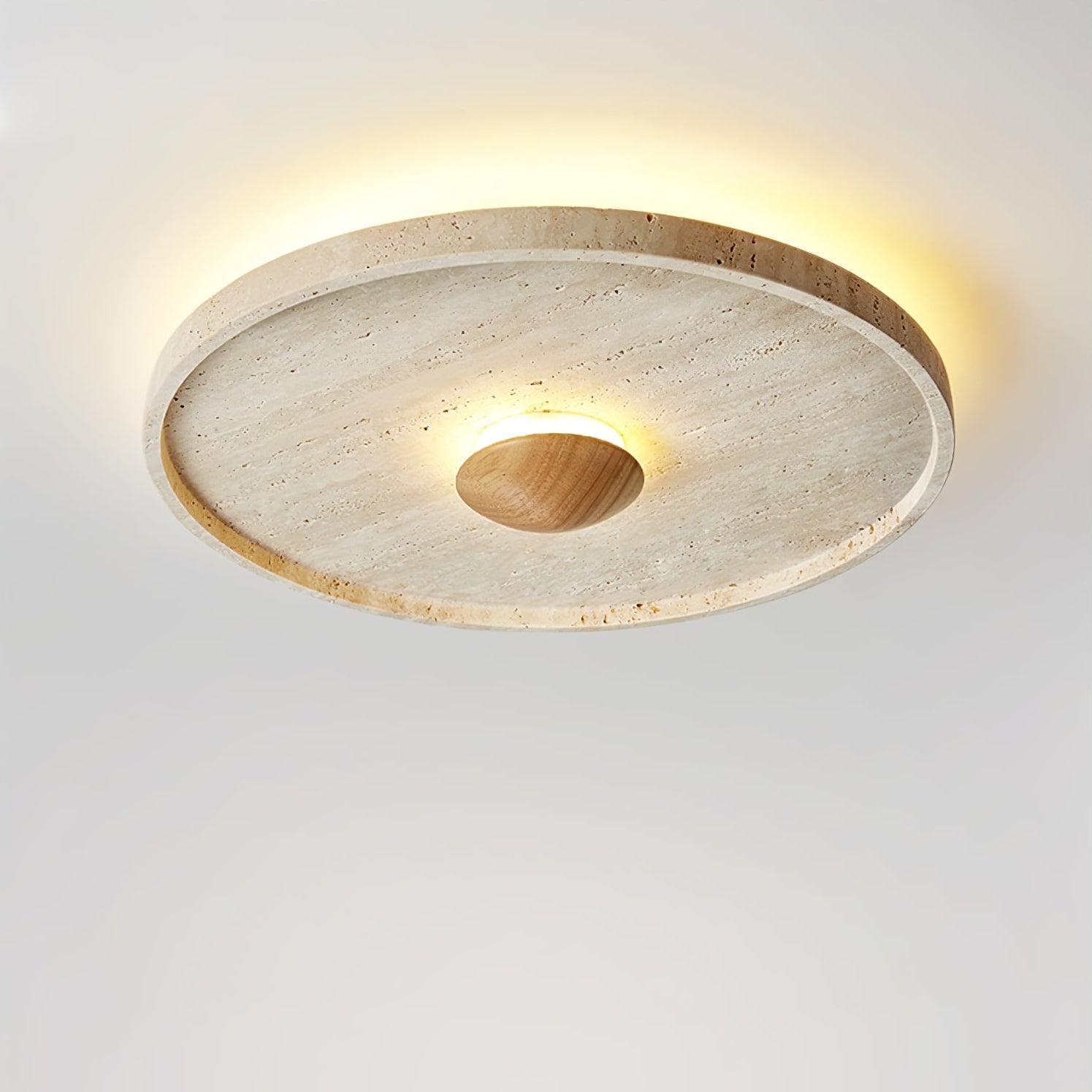 Lumiround Plafonnier Disque Incrusté en Travertin - Neutralighting