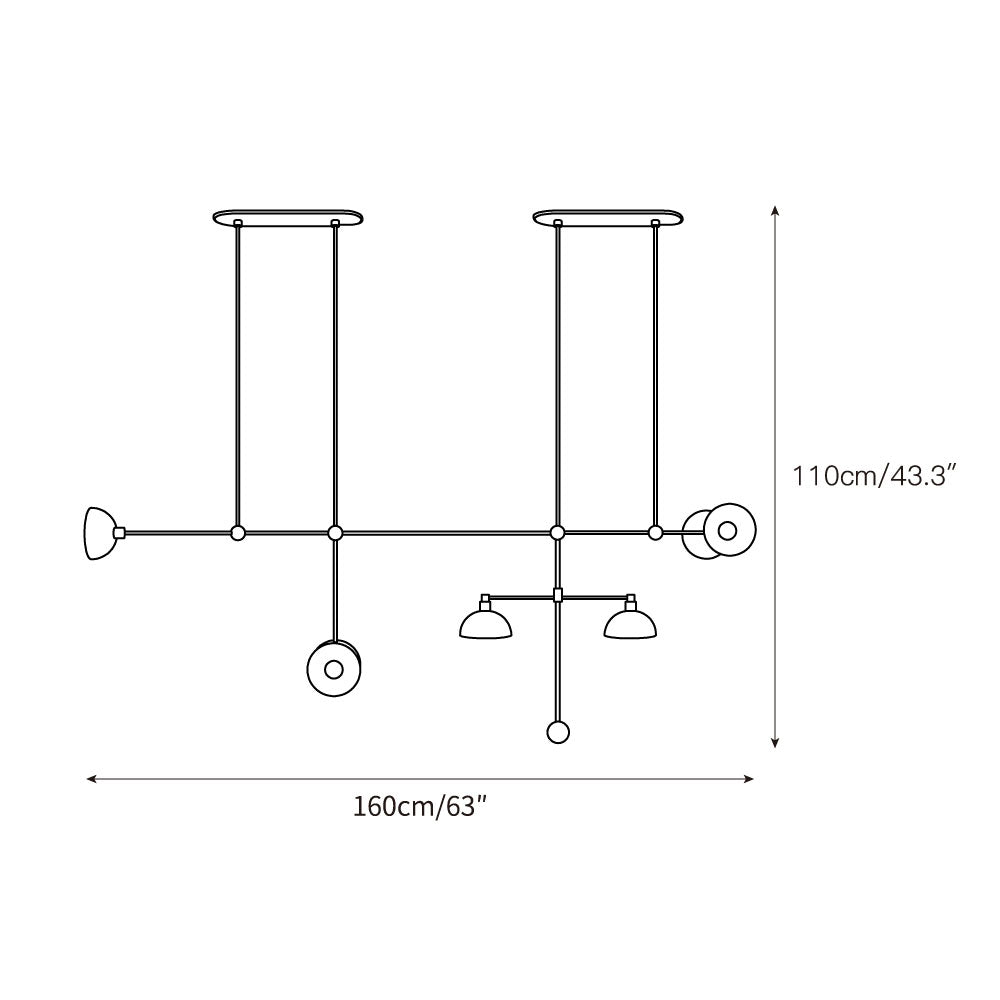 Izorora Modern Minimalist Trapeze Metal Chandelier - Lamp Copper