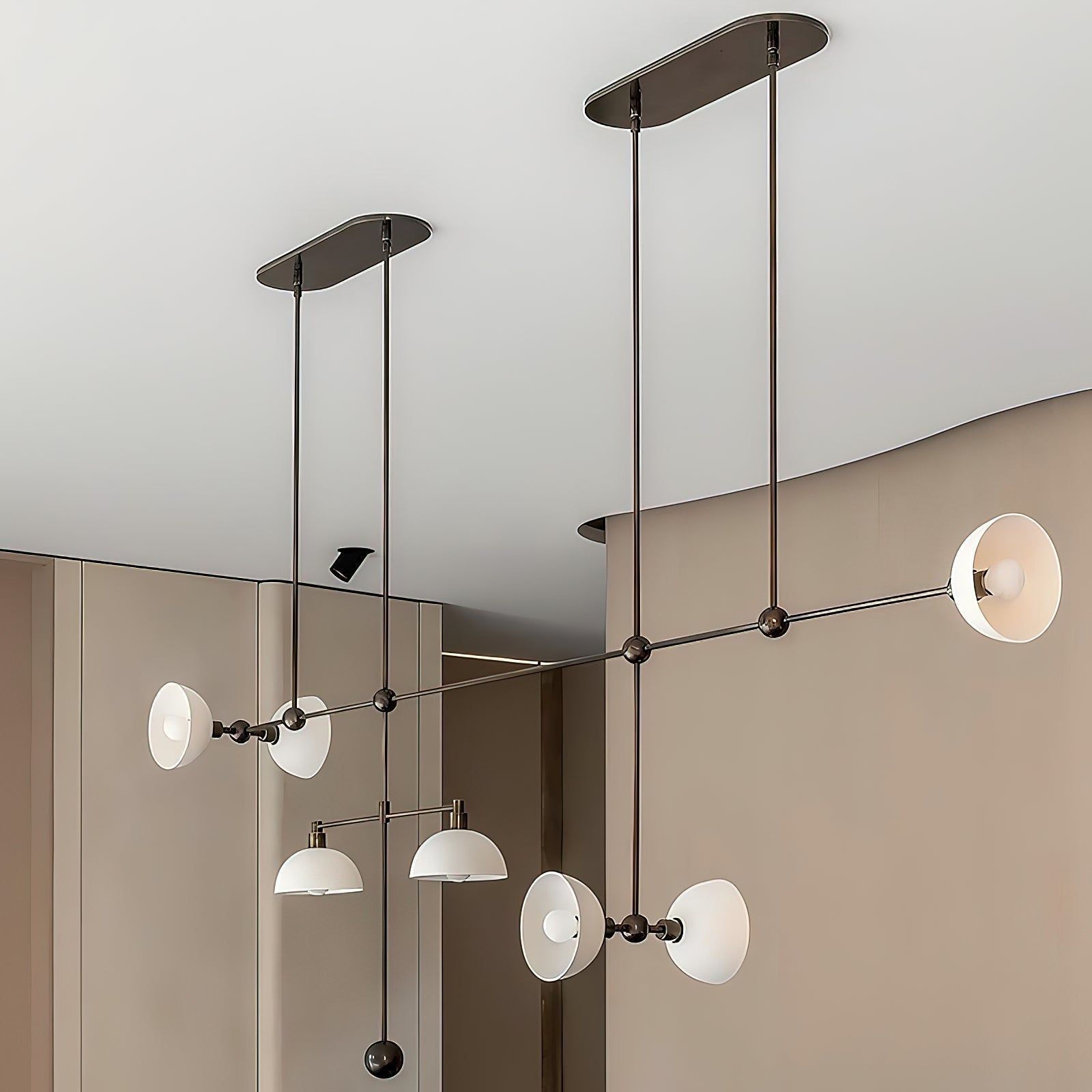 Izorora Modern Minimalist Trapeze Metal Chandelier - Lamp Copper