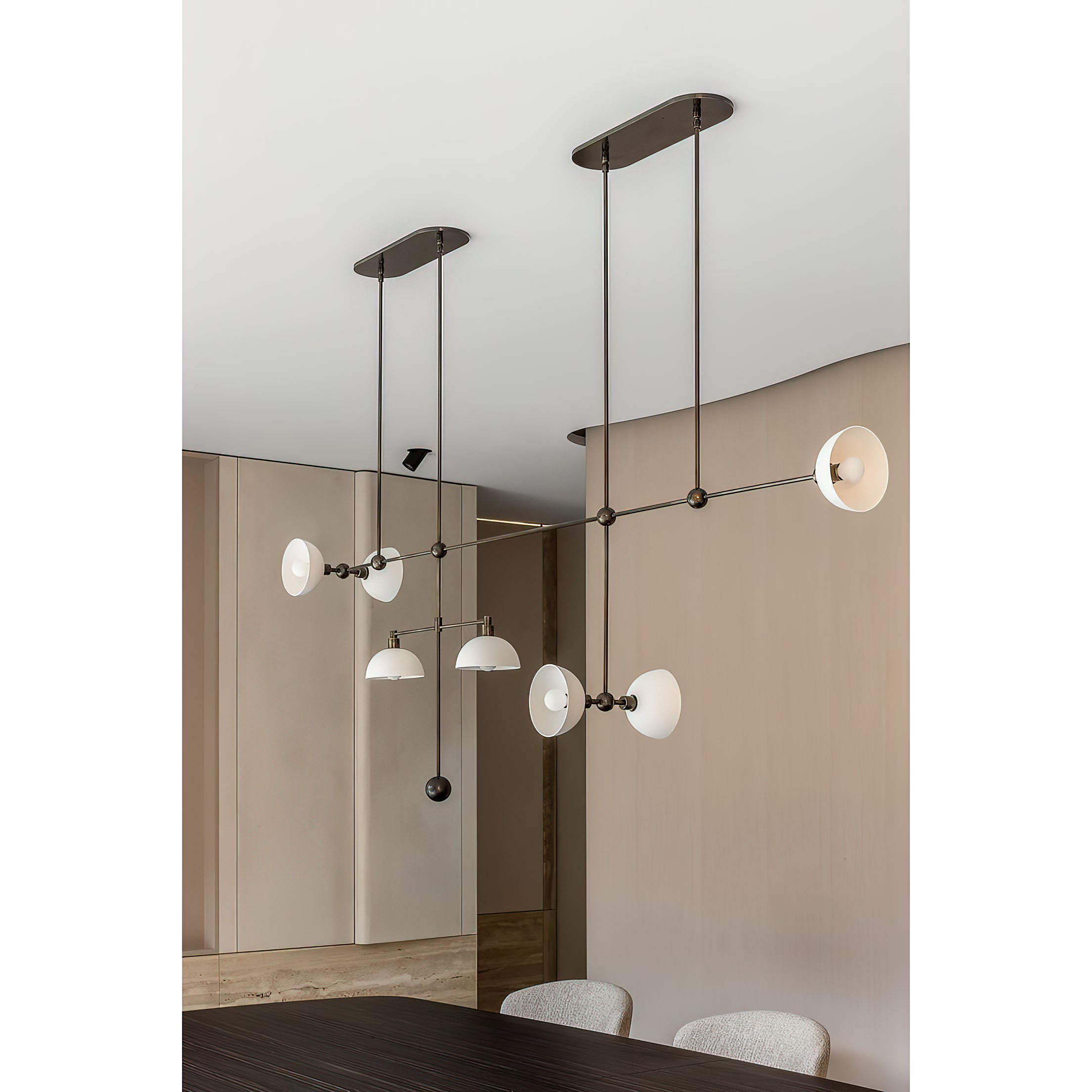 Izorora Modern Minimalist Trapeze Metal Chandelier - Lamp Copper