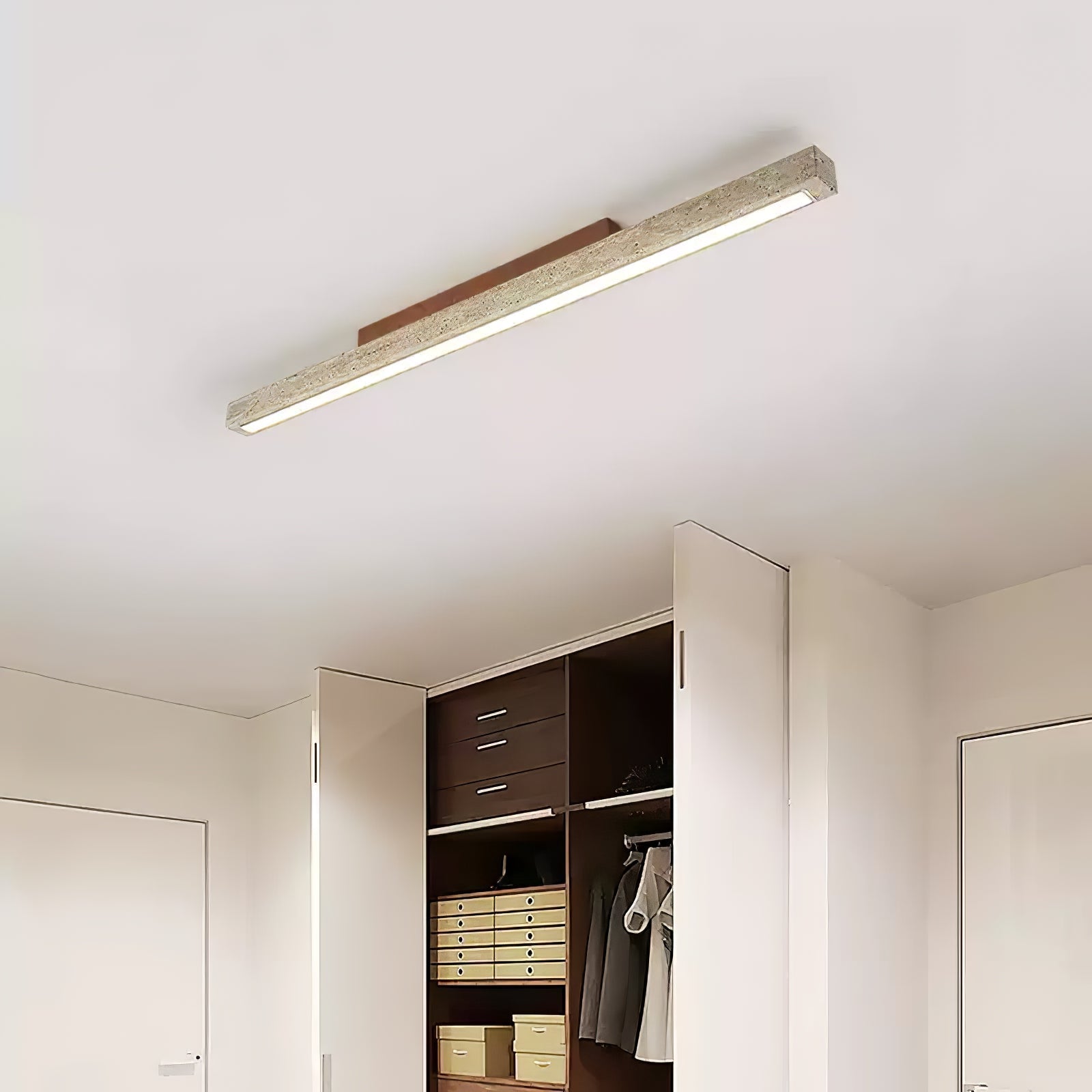 Orvenarae Lumière Linéaire en Travertin Minimaliste - Neutralighting