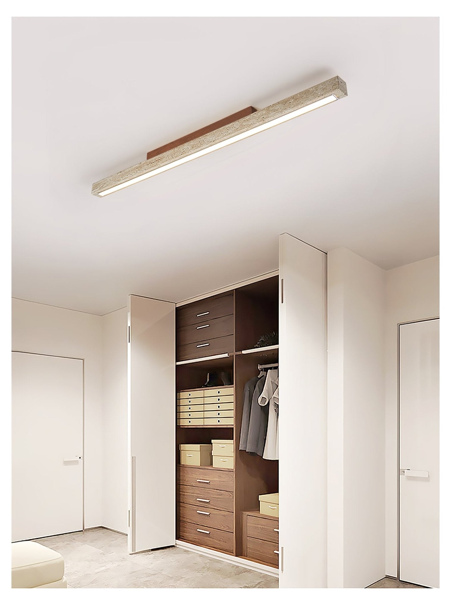 Orvenarae Lumière Linéaire en Travertin Minimaliste - Neutralighting