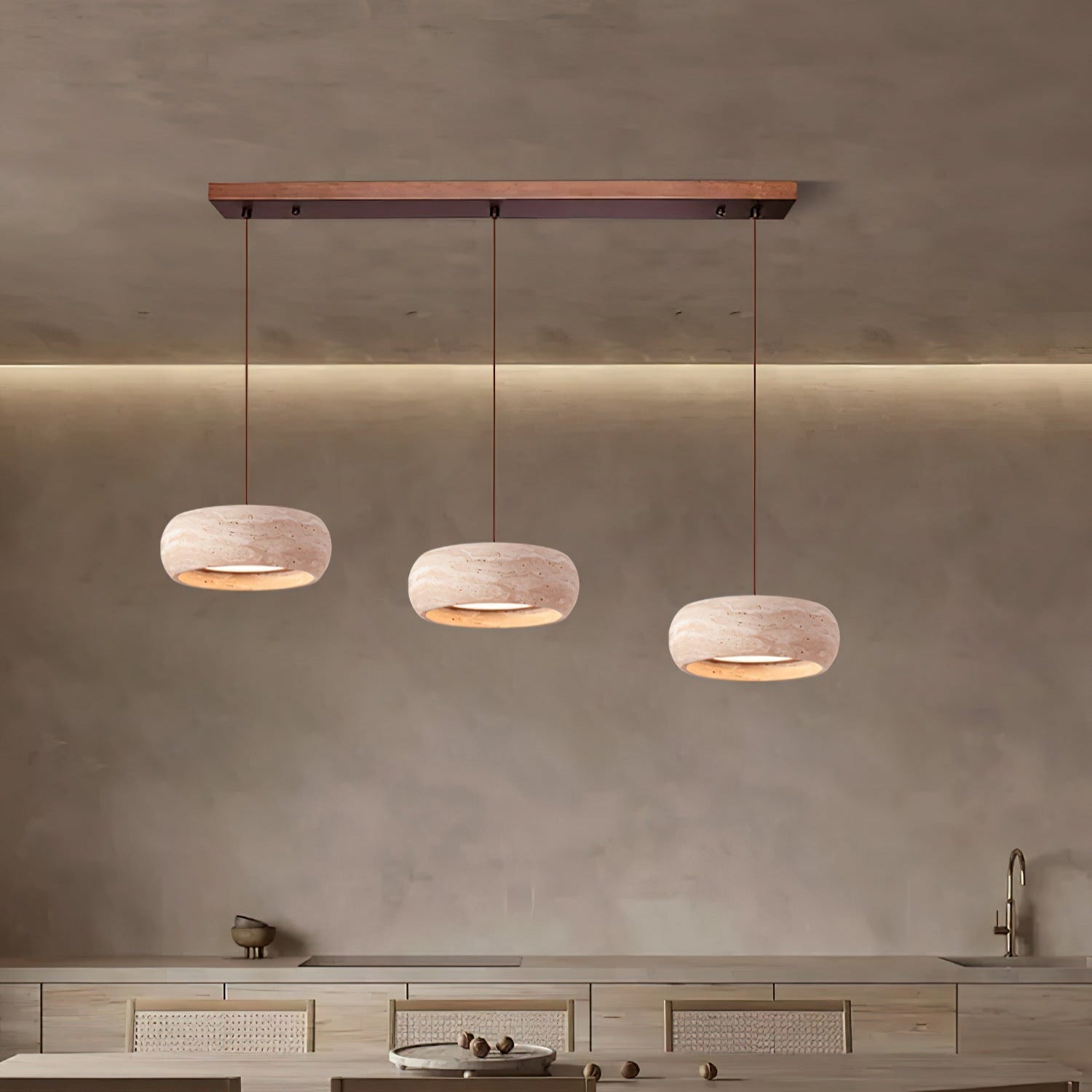 Tova Suspensions en Travertin en Forme de Donut - Neutralighting