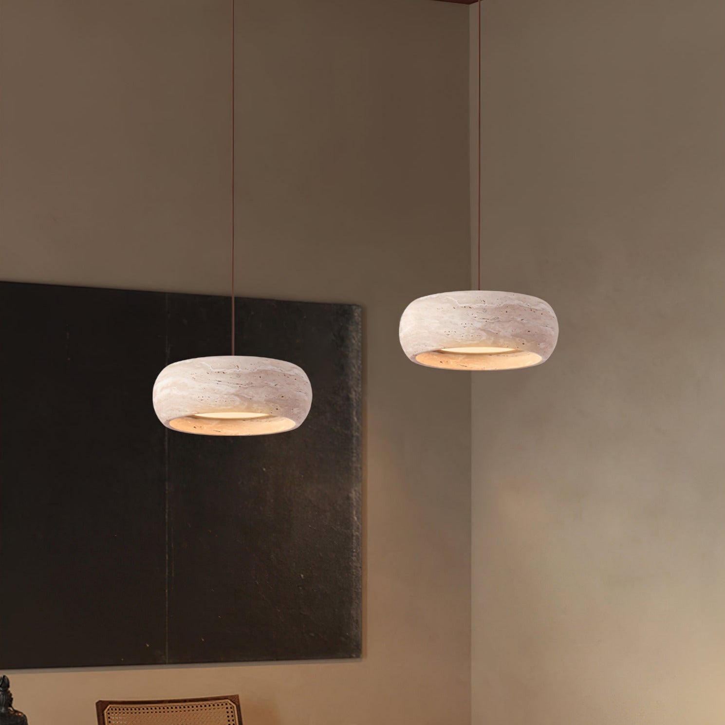 Tova Suspensions en Travertin en Forme de Donut - Neutralighting