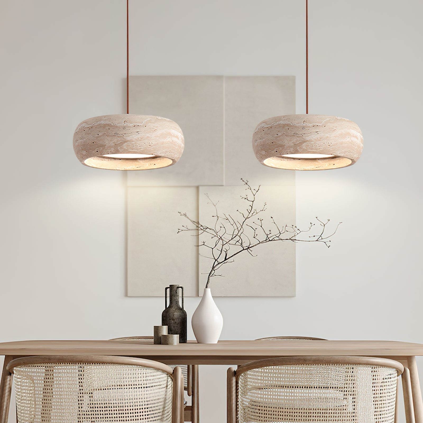 Tova Suspensions en Travertin en Forme de Donut - Neutralighting