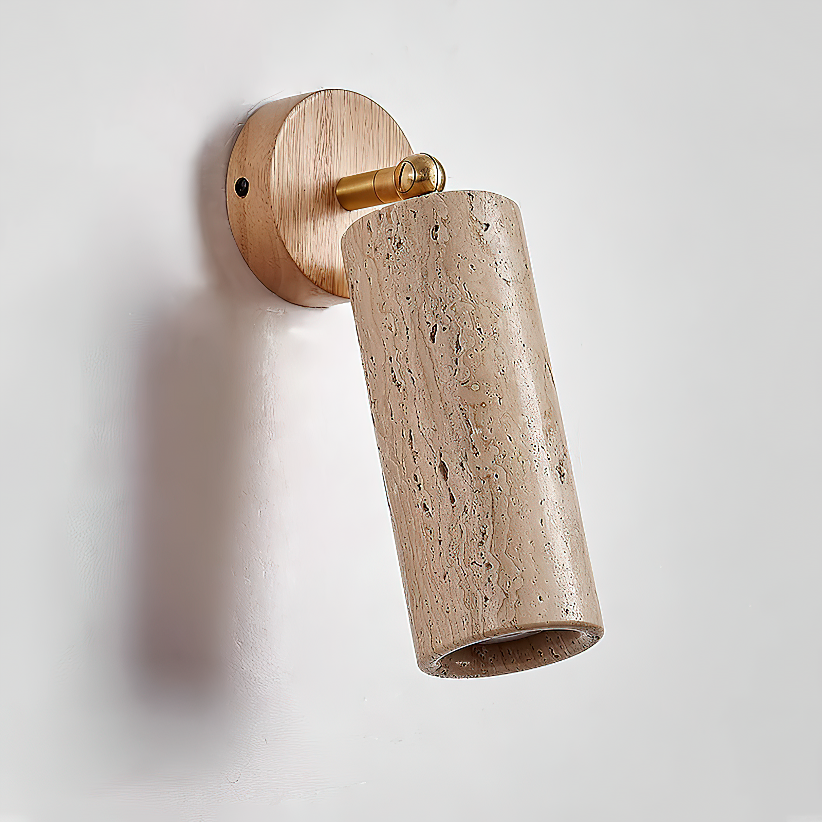 Arvararae Modern Minimalist Wooden Travertine Wall Lamp - Lamp Copper