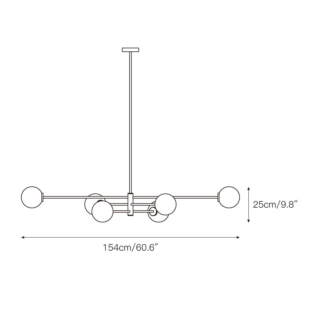 Catalel Modern Minimalist Brass Glass Chandelier - Lamp Copper