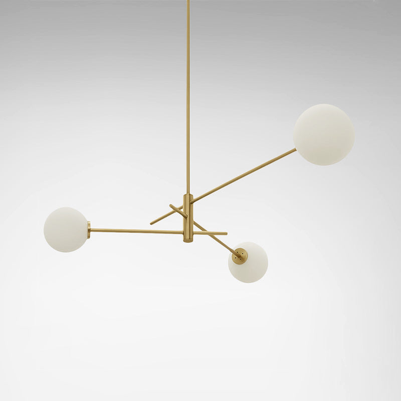 Catalel Modern Minimalist Brass Glass Chandelier - Lamp Copper