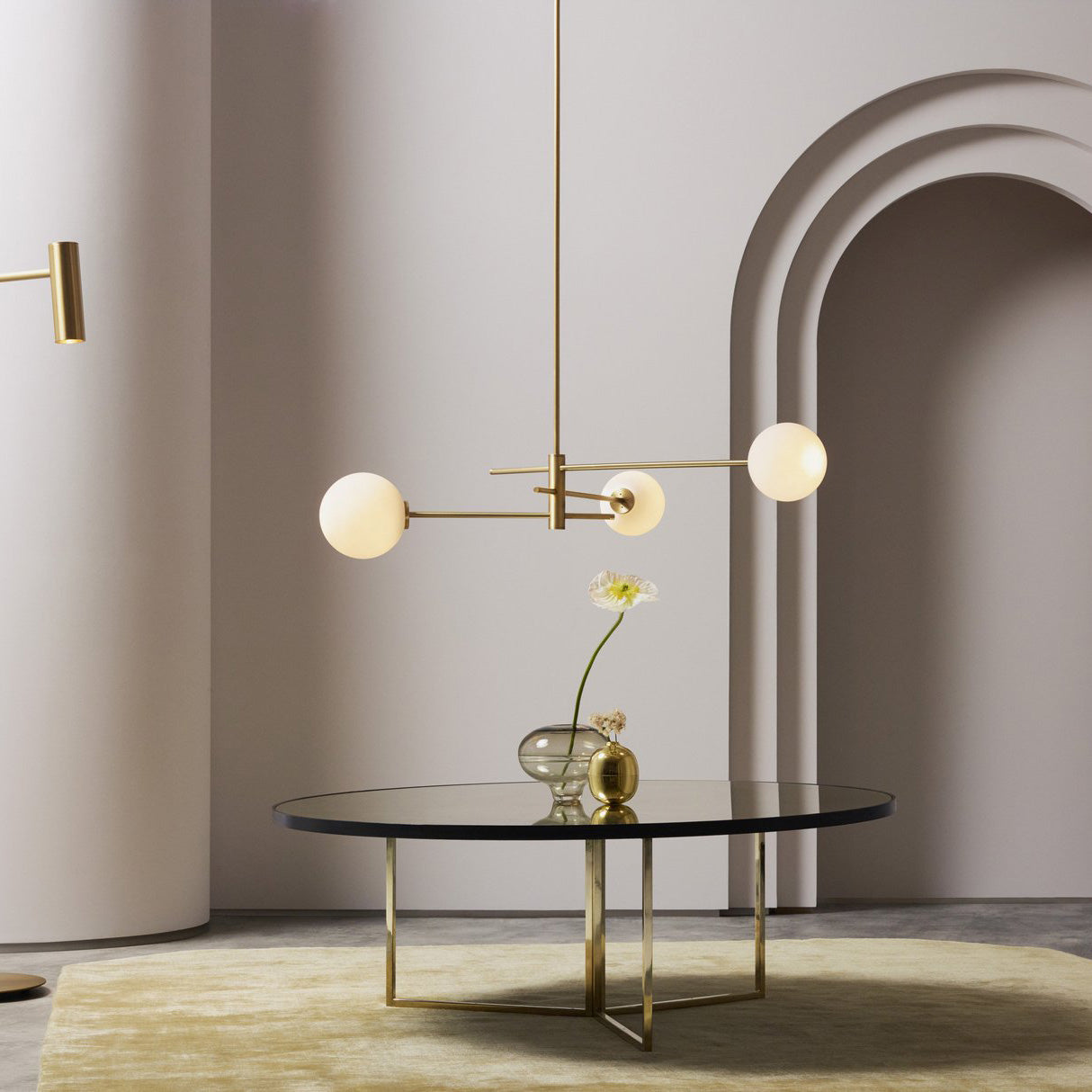 Catalel Modern Minimalist Brass Glass Chandelier - Lamp Copper