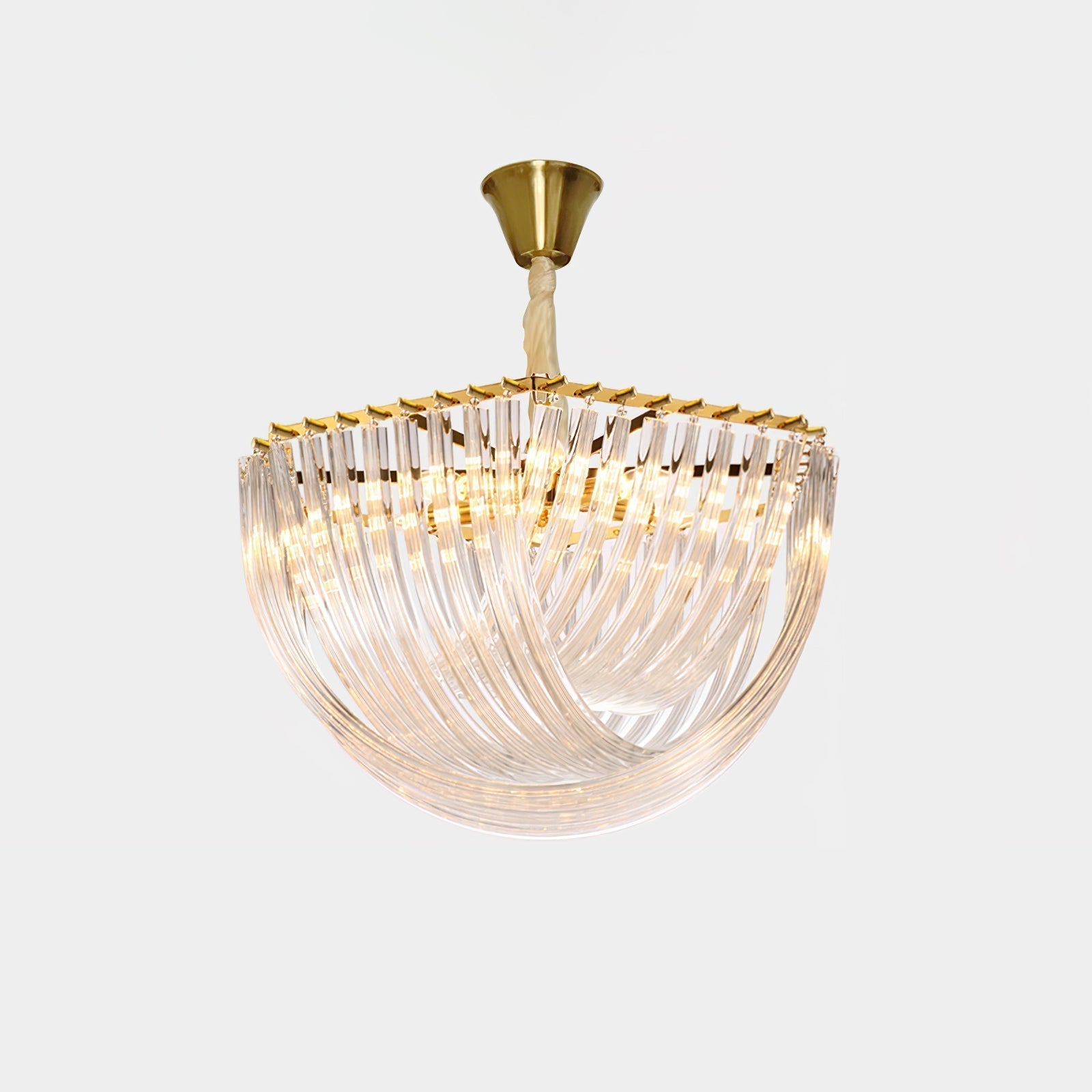 Aurora Chandelier Clear Curved Tiered - Blowlighting
