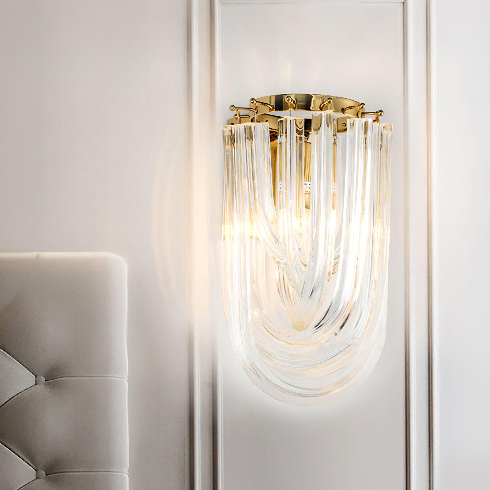 Aurora Wall Lamp Trevi Murano Glass Gold Modern Luxury - Letslighting