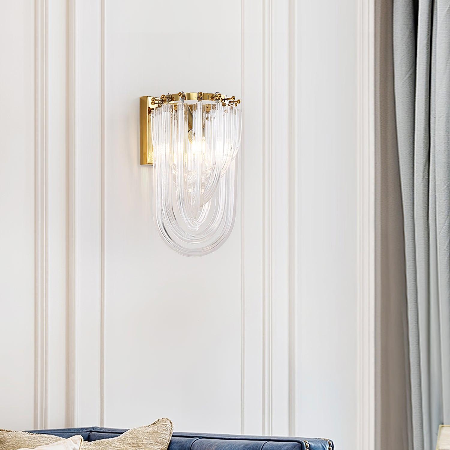 Aurora Wall Lamp Trevi Murano Glass Gold Modern Luxury - Letslighting