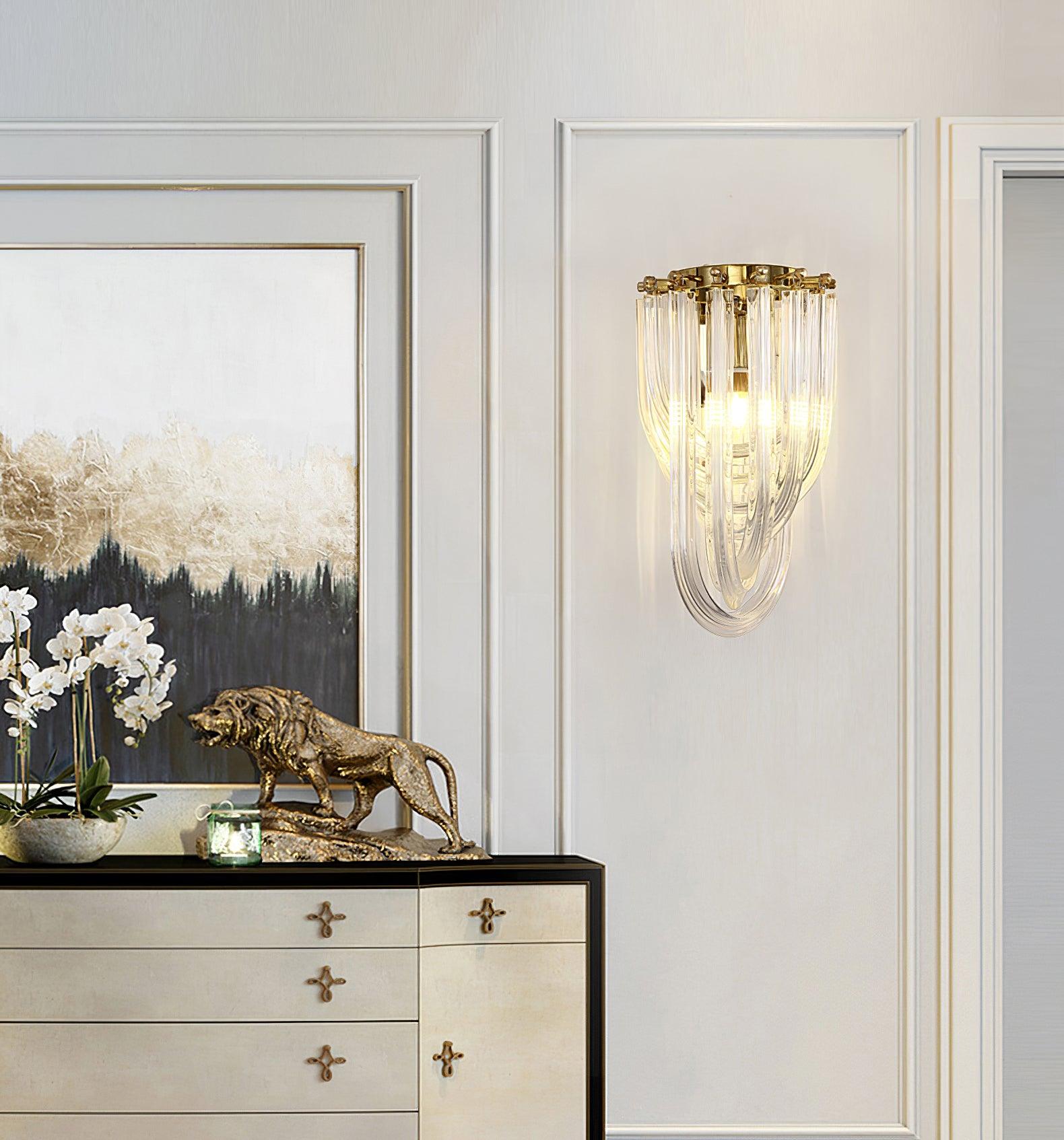 Aurora Wall Lamp Trevi Murano Glass Gold Modern Luxury - Letslighting