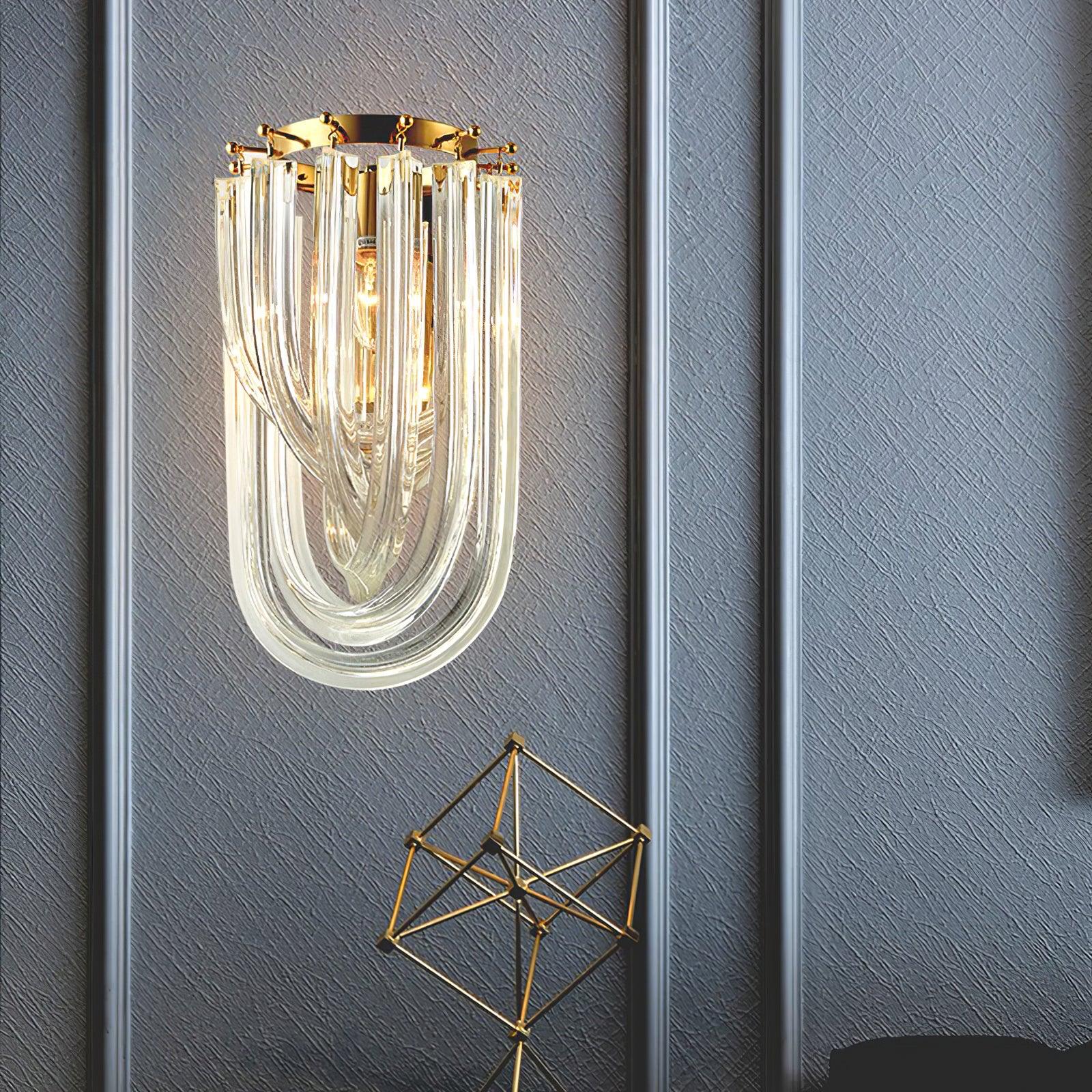 Aurora Wall Lamp Trevi Murano Glass Gold Modern Luxury - Letslighting