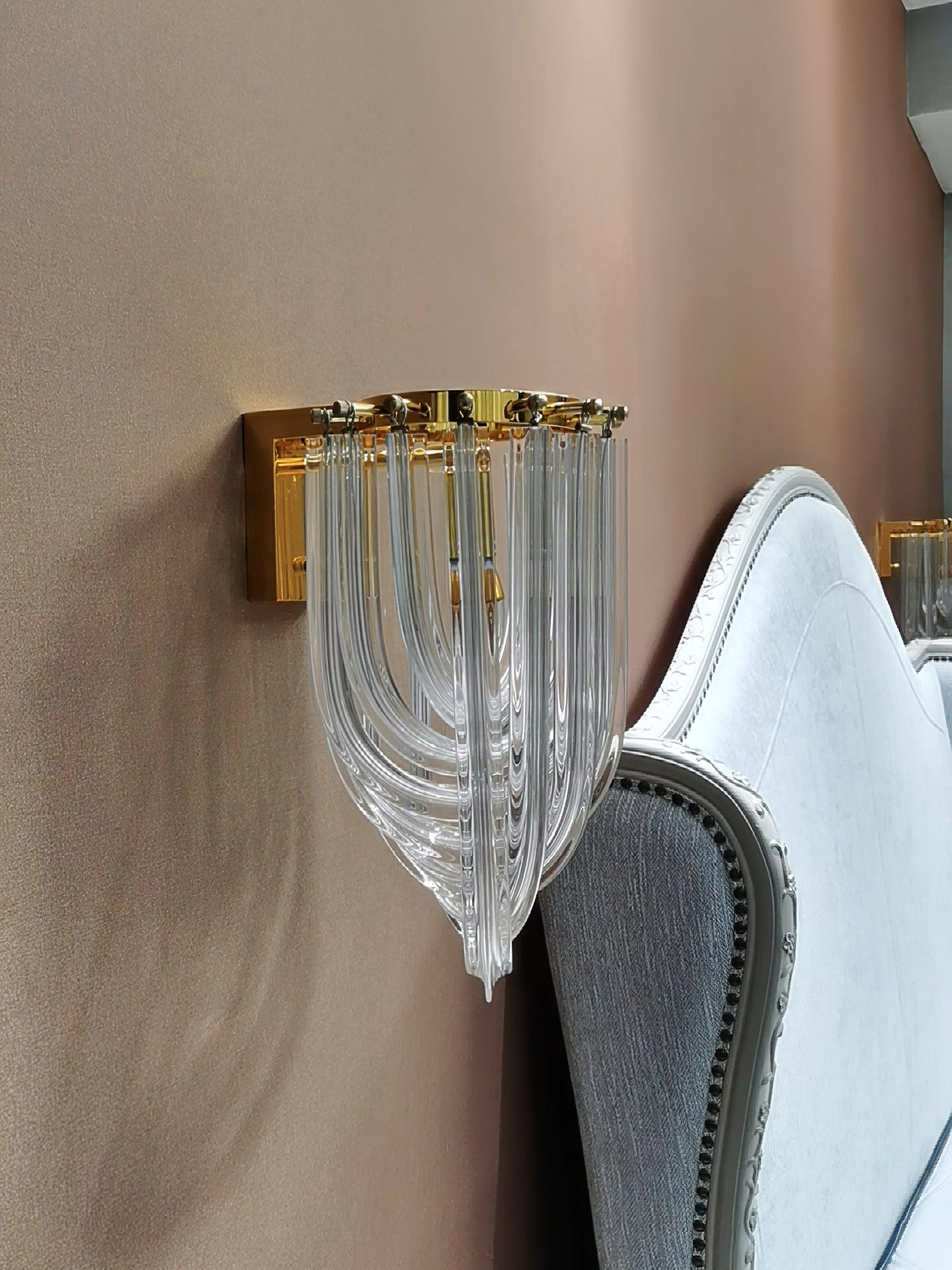 Aurora Wall Lamp Trevi Murano Glass Gold Modern Luxury - Letslighting