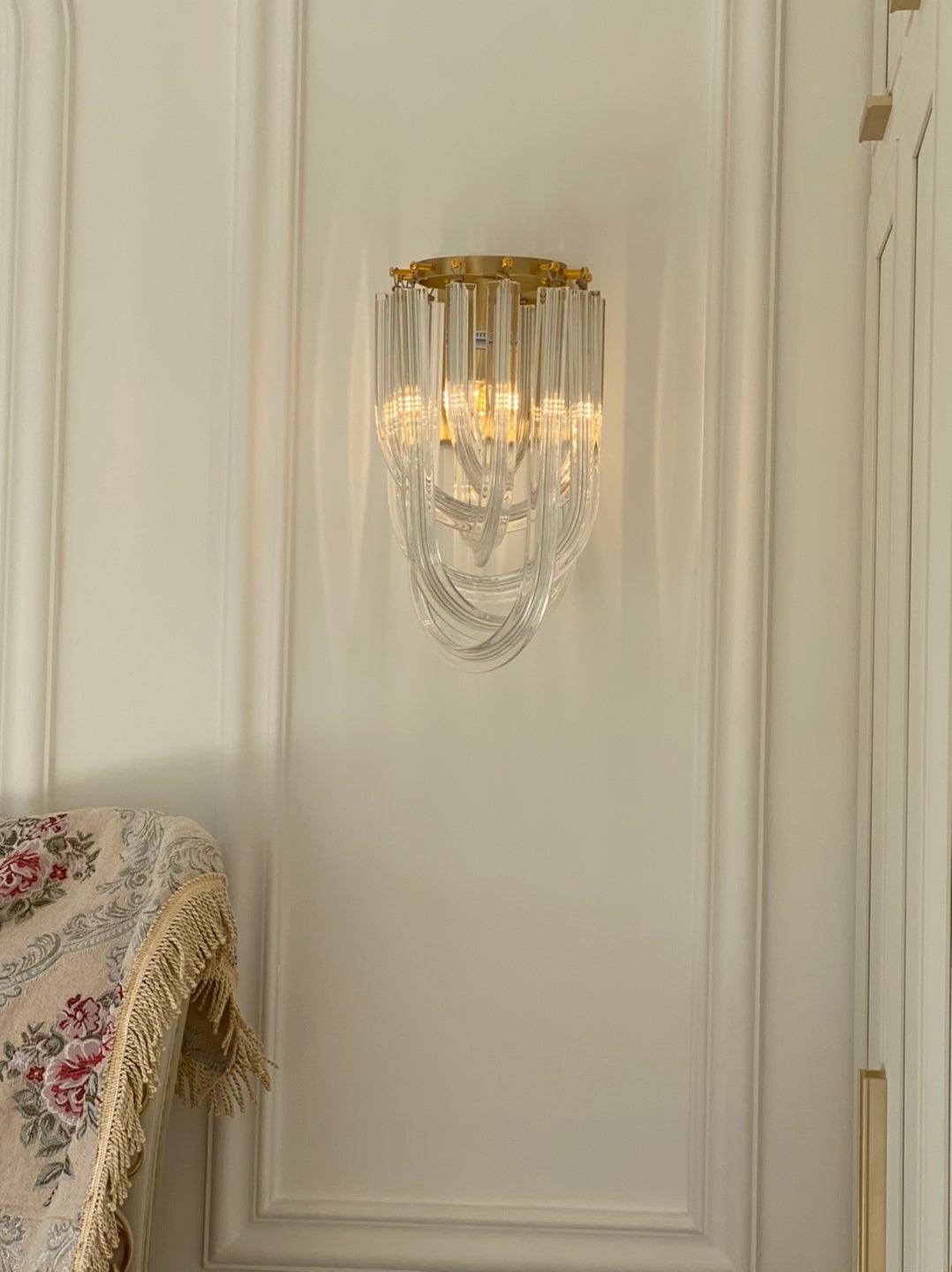 Aurora Wall Lamp Trevi Murano Glass Gold Modern Luxury - Letslighting