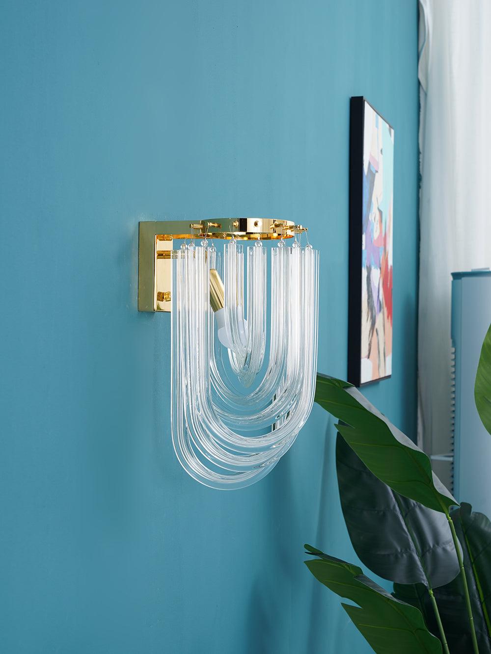 Aurora Wall Lamp Trevi Murano Glass Gold Modern Luxury - Letslighting