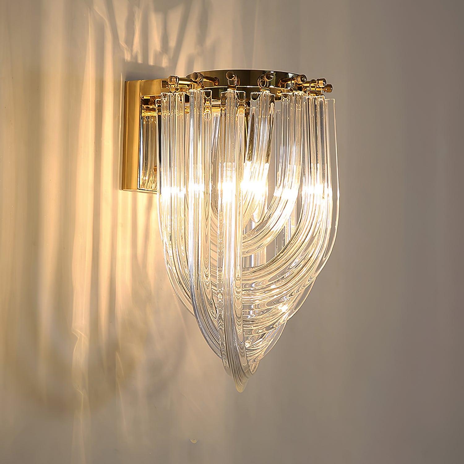 Aurora Wall Lamp Trevi Murano Glass Gold Modern Luxury - Letslighting