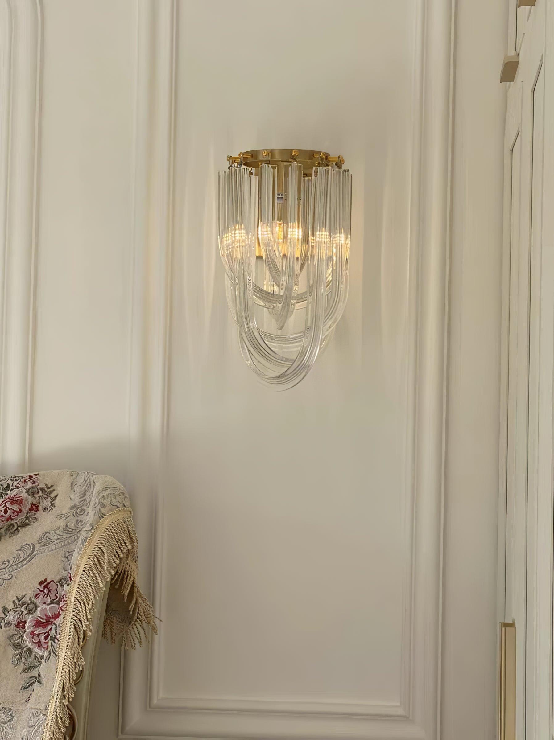 Aurora Wall Lamp Trevi Murano Glass Gold Modern Luxury - Letslighting