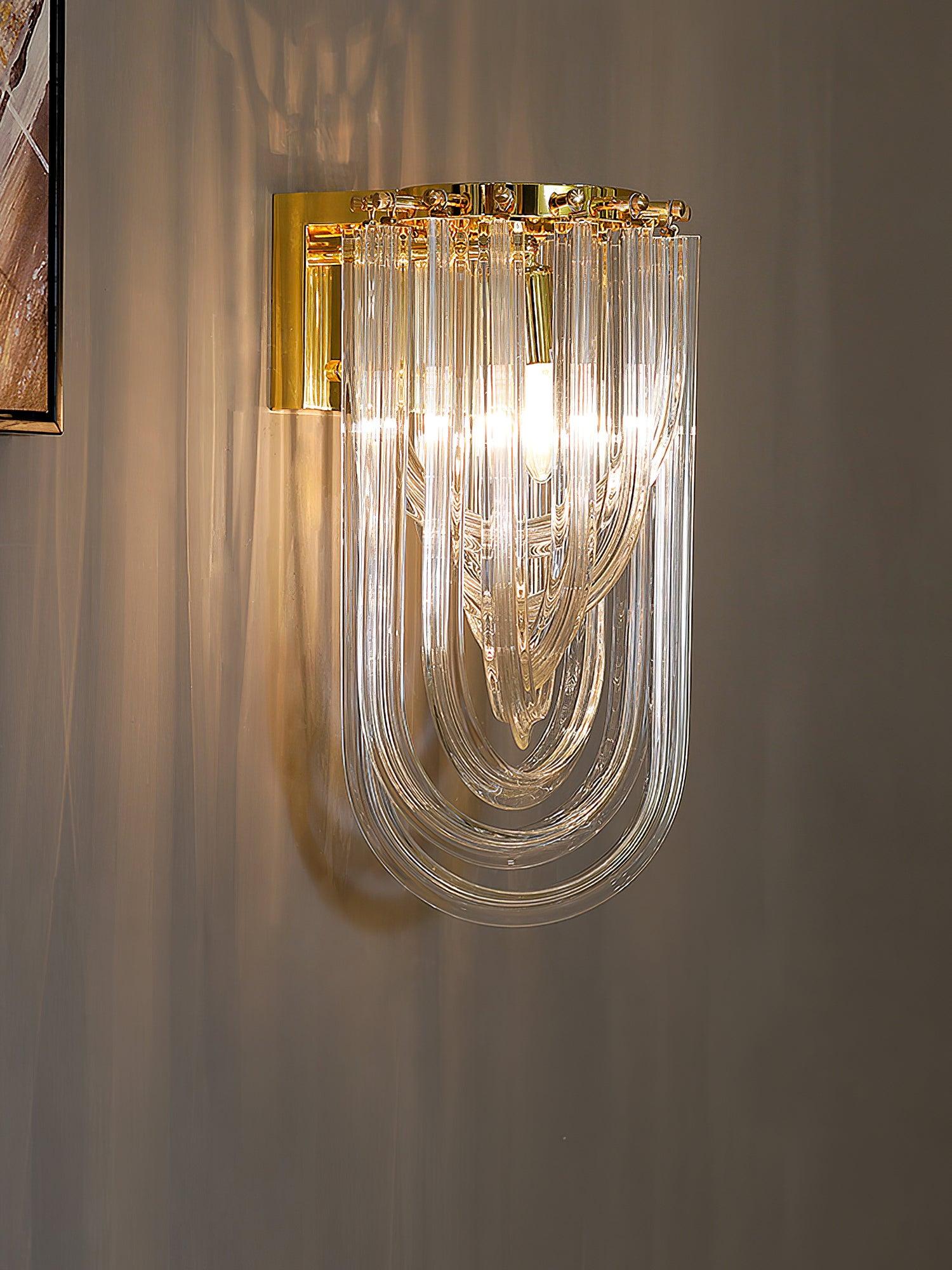 Aurora Wall Lamp Trevi Murano Glass Gold Modern Luxury - Letslighting