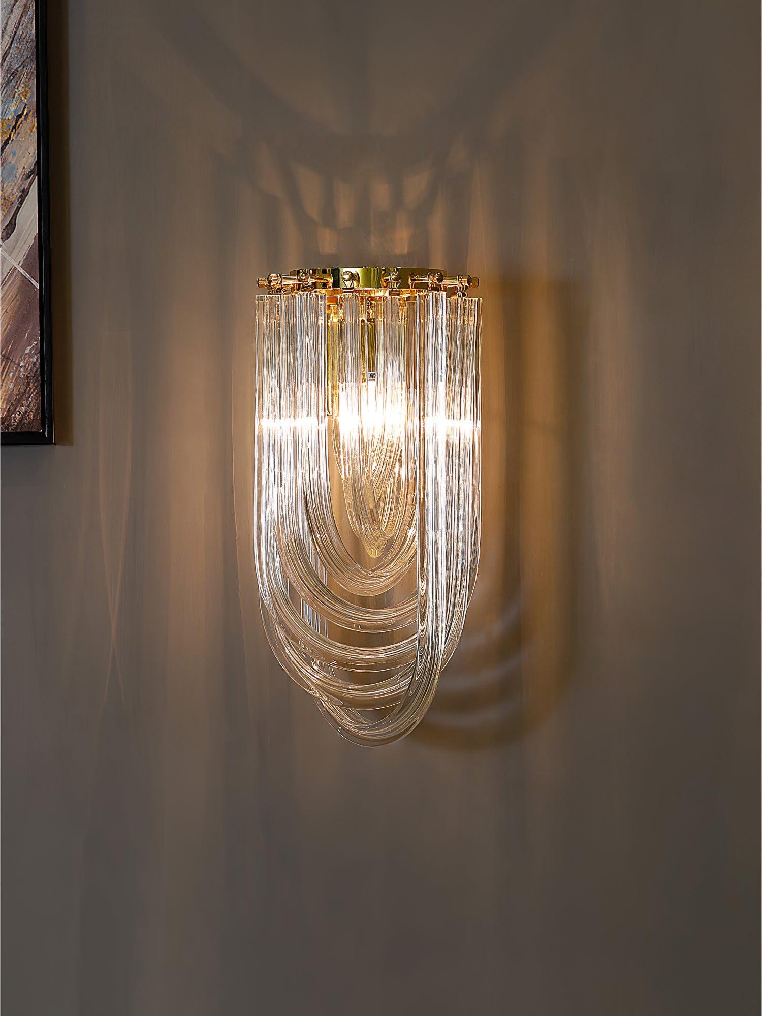 Aurora Wall Lamp Trevi Murano Glass Gold Modern Luxury - Letslighting