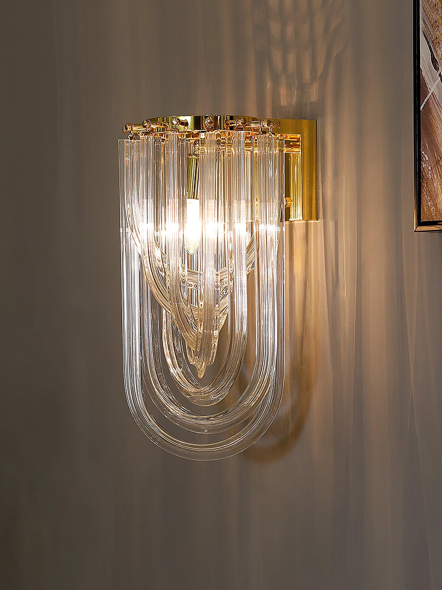 Aurora Wall Lamp Trevi Murano Glass Gold Modern Luxury - Letslighting