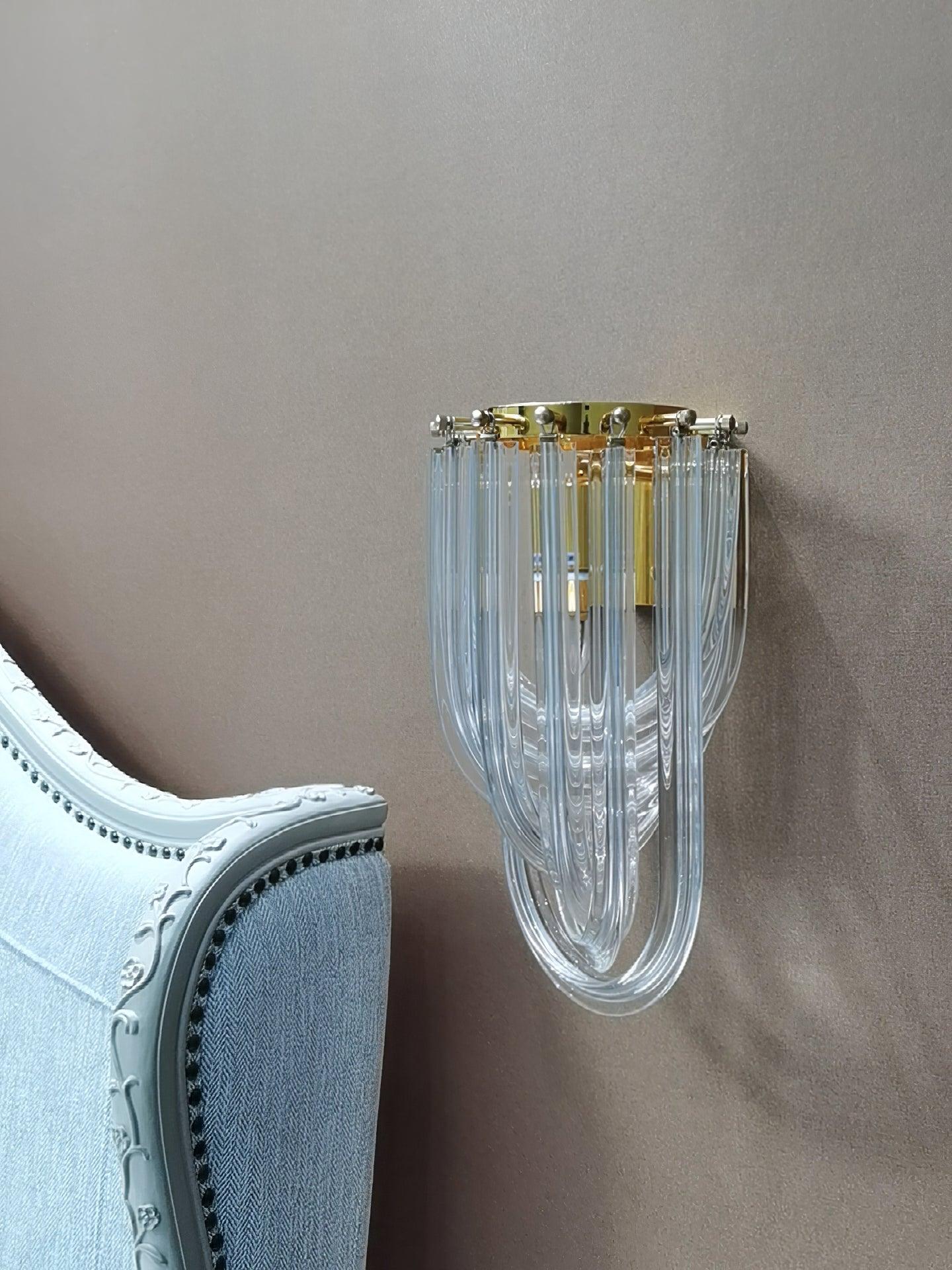 Aurora Wall Lamp Trevi Murano Glass Gold Modern Luxury - Letslighting