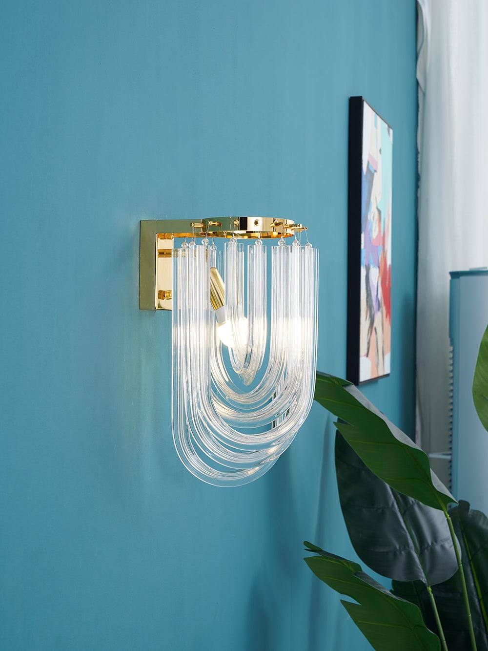 Aurora Wall Lamp Trevi Murano Glass Gold Modern Luxury - Letslighting