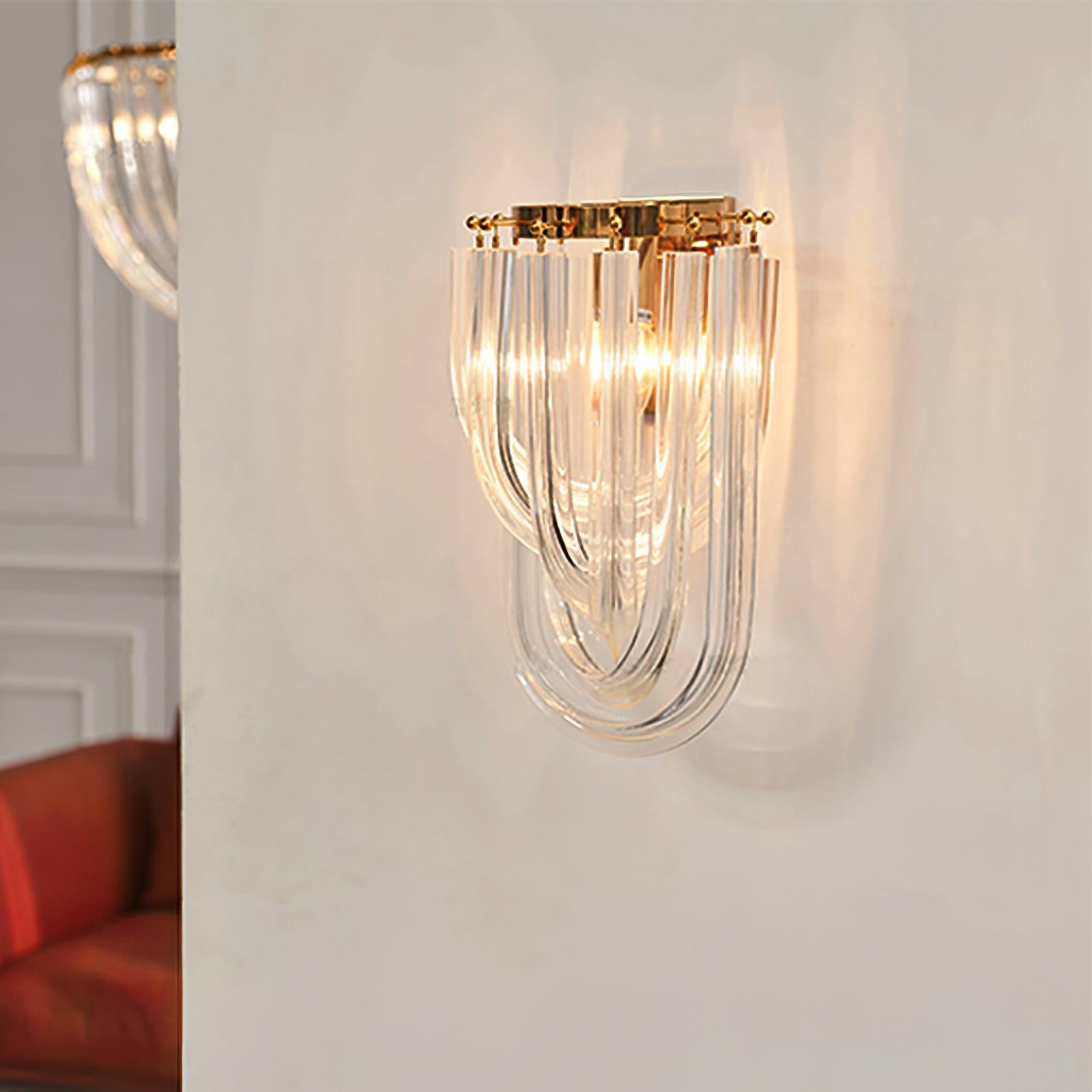 Aurora Wall Lamp Trevi Murano Glass Gold Modern Luxury - Letslighting