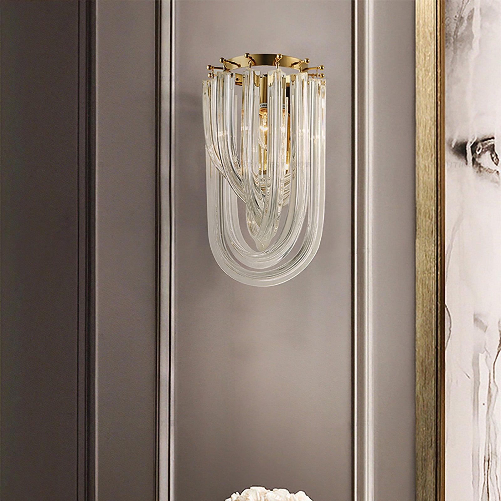 Aurora Wall Lamp Trevi Murano Glass Gold Modern Luxury - Letslighting