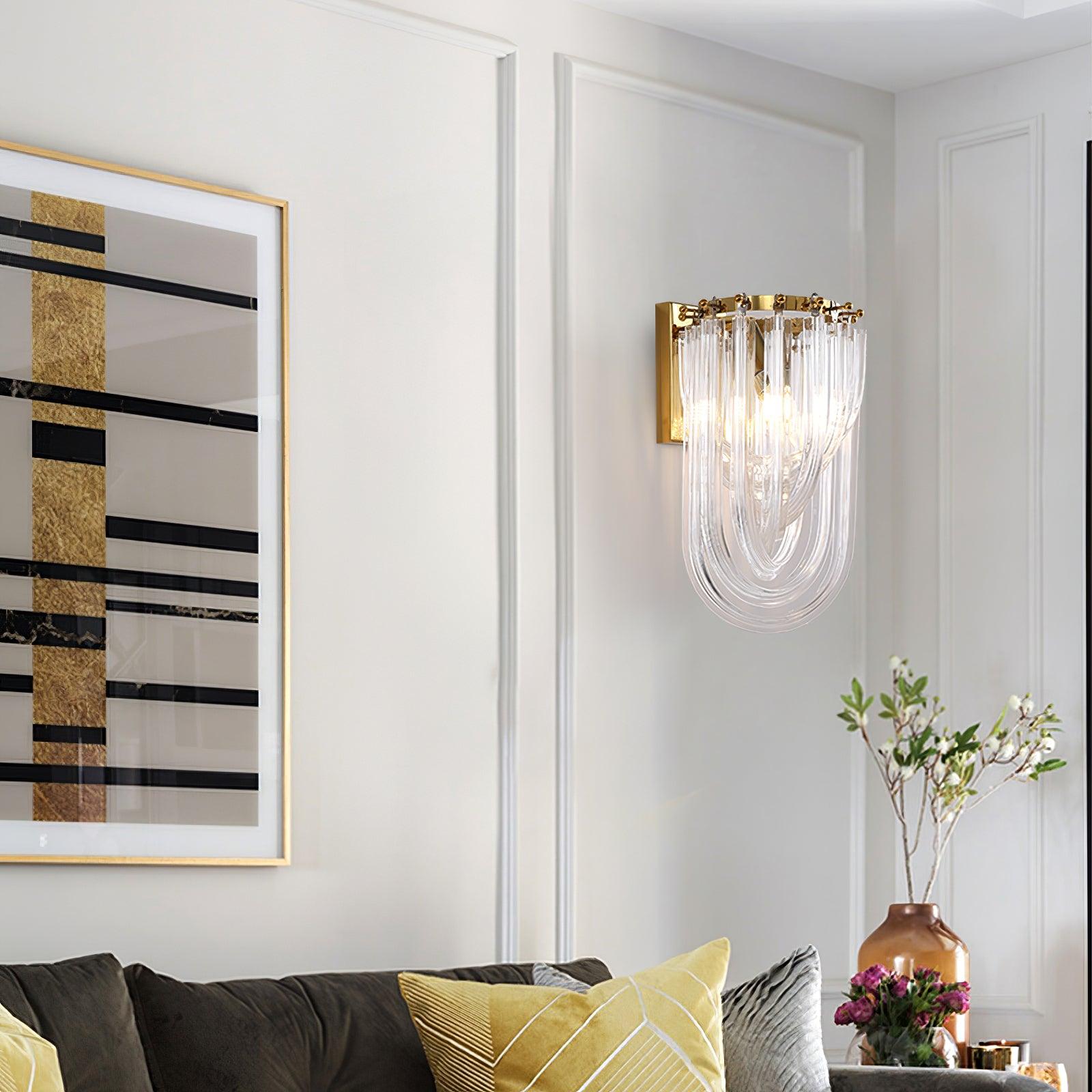 Aurora Wall Lamp Trevi Murano Glass Gold Modern Luxury - Letslighting