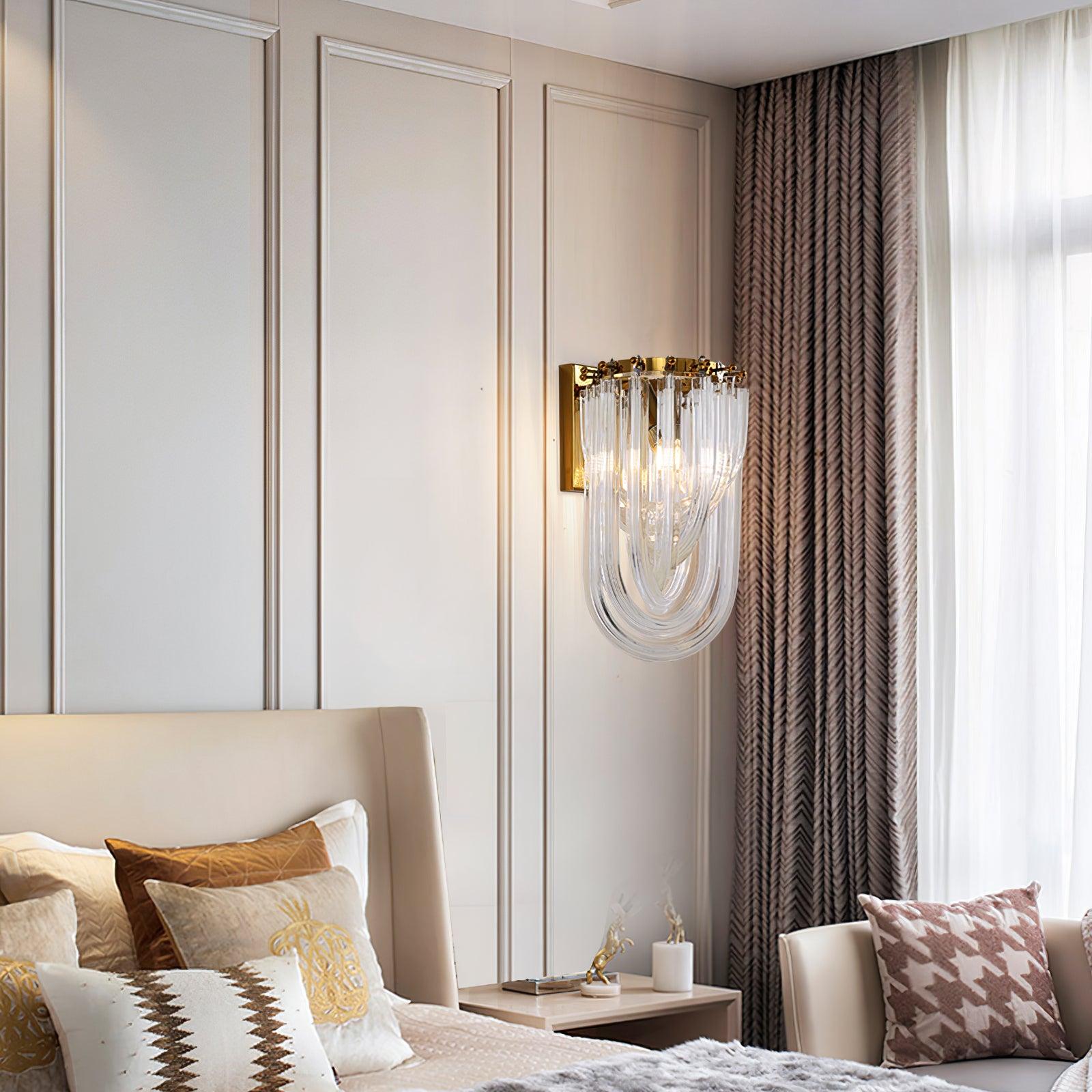Aurora Wall Lamp Trevi Murano Glass Gold Modern Luxury - Letslighting