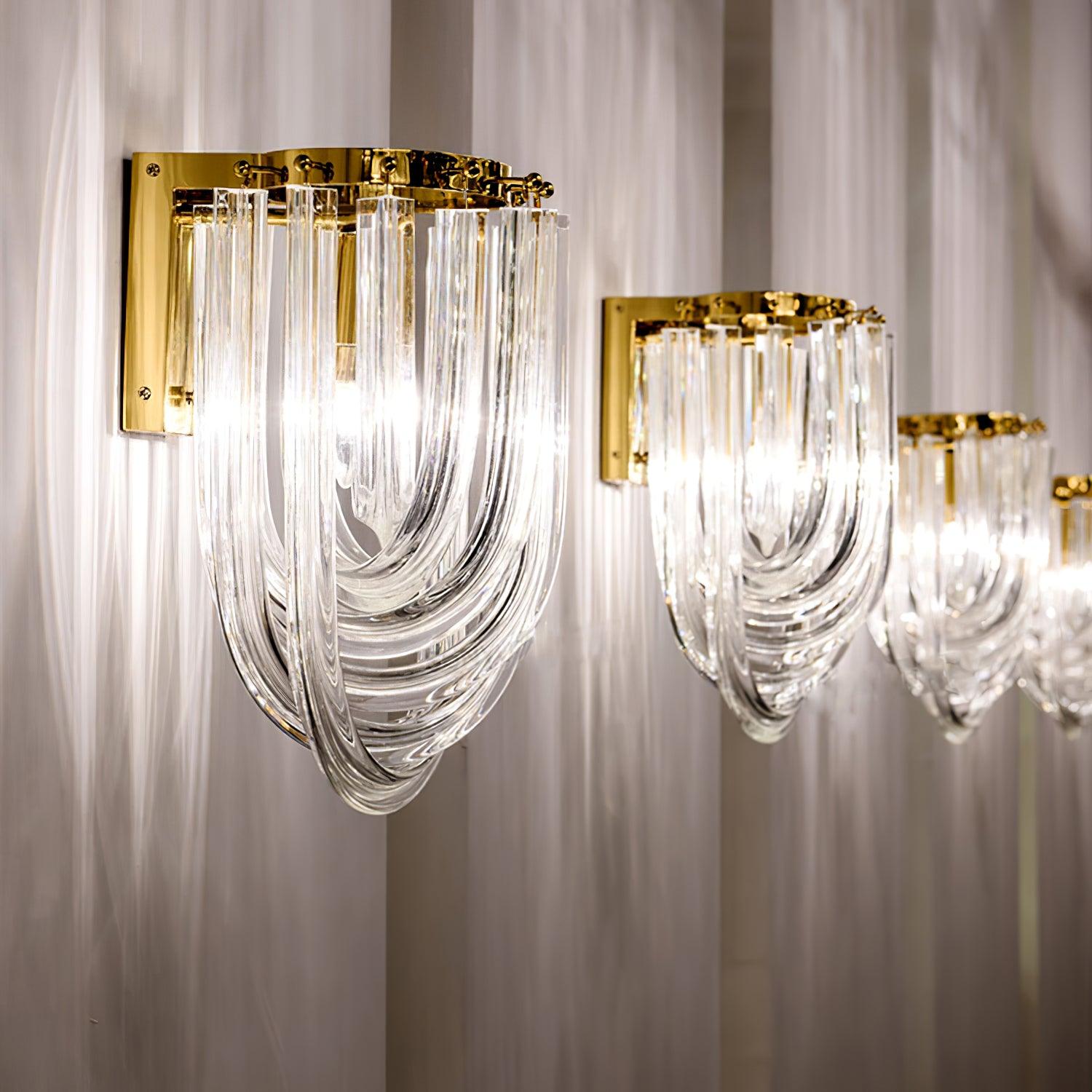 Aurora Wall Lamp Trevi Murano Glass Gold Modern Luxury - Letslighting