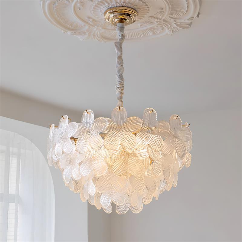 Cavine Lustre en verre rose en forme de fleur - Neutralighting