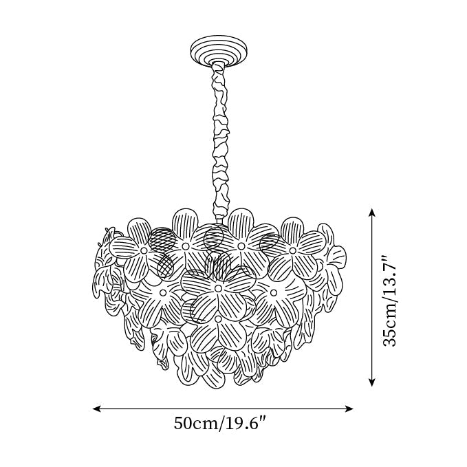 Cavine Lustre en verre rose en forme de fleur - Neutralighting