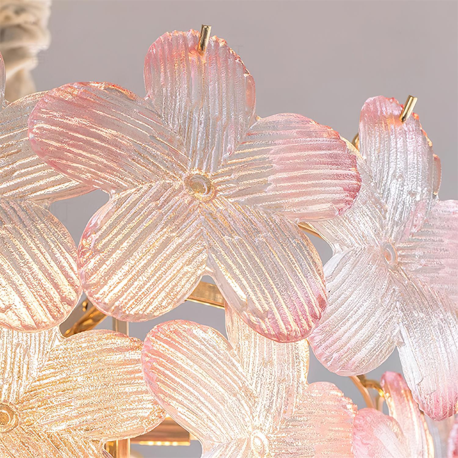 Cavine Lustre en verre rose en forme de fleur - Neutralighting