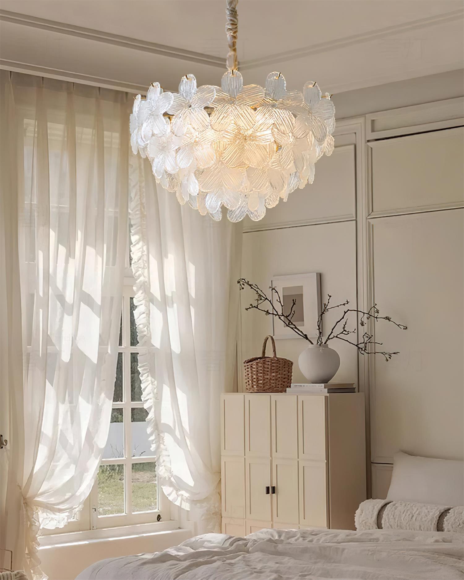 Cavine Lustre en verre rose en forme de fleur - Neutralighting
