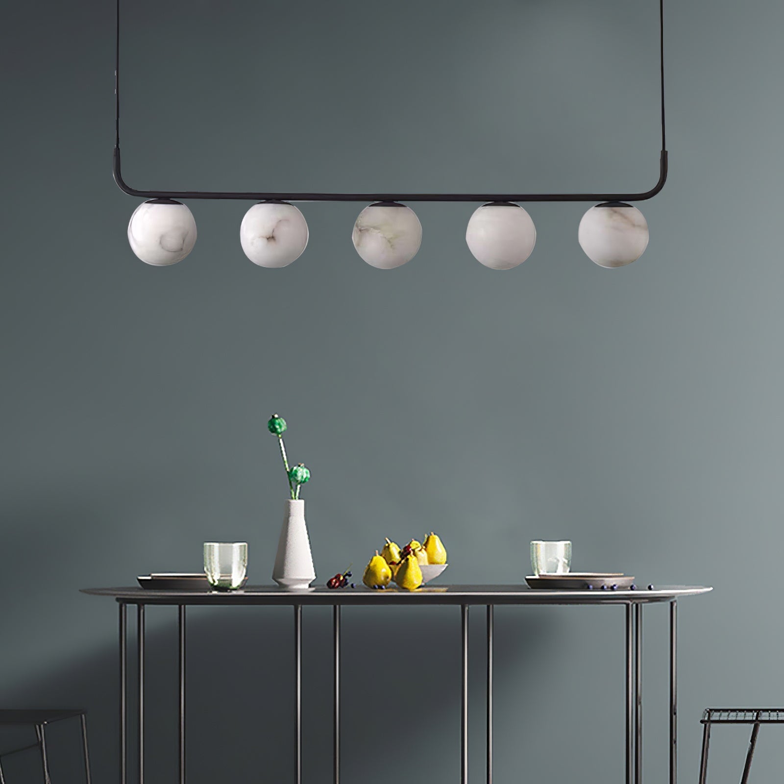 Eloryra Modern Minimalist Suspension Alabaster Pendant Lamp - Lamp Copper