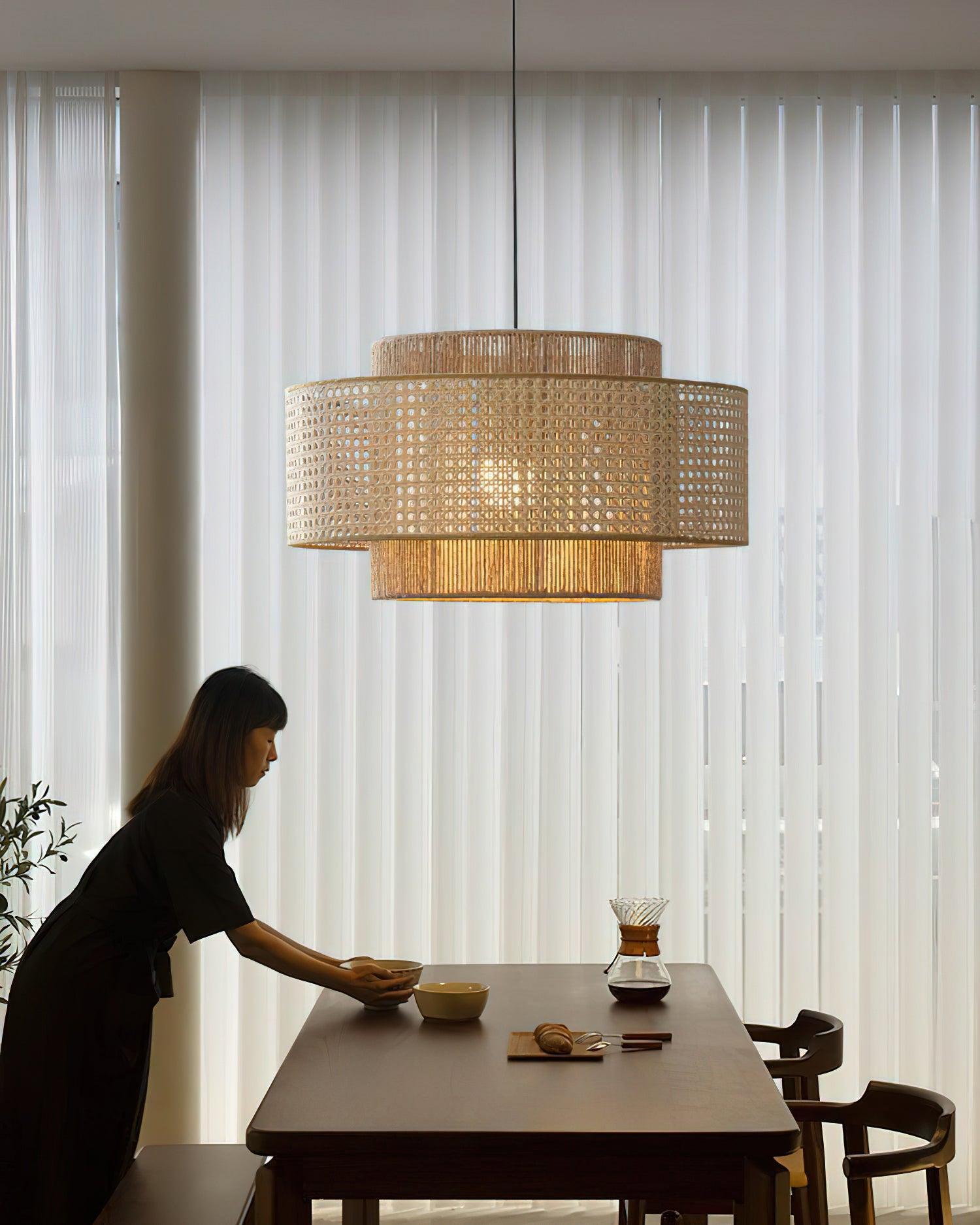 Triela Suspension Stratifié Rotin - Neutralighting