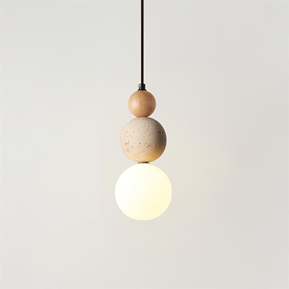 Ritta Suspension Triple Sphère Travertin - Neutralighting